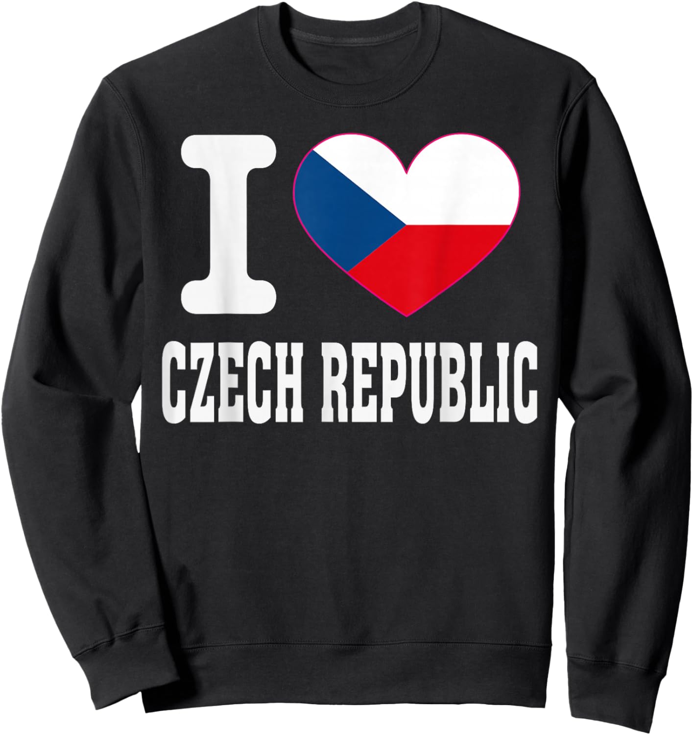 I Love Czech Republic Heart Souvenir Lovers Pride Travel Sweatshirt - Sweatshirt | Black