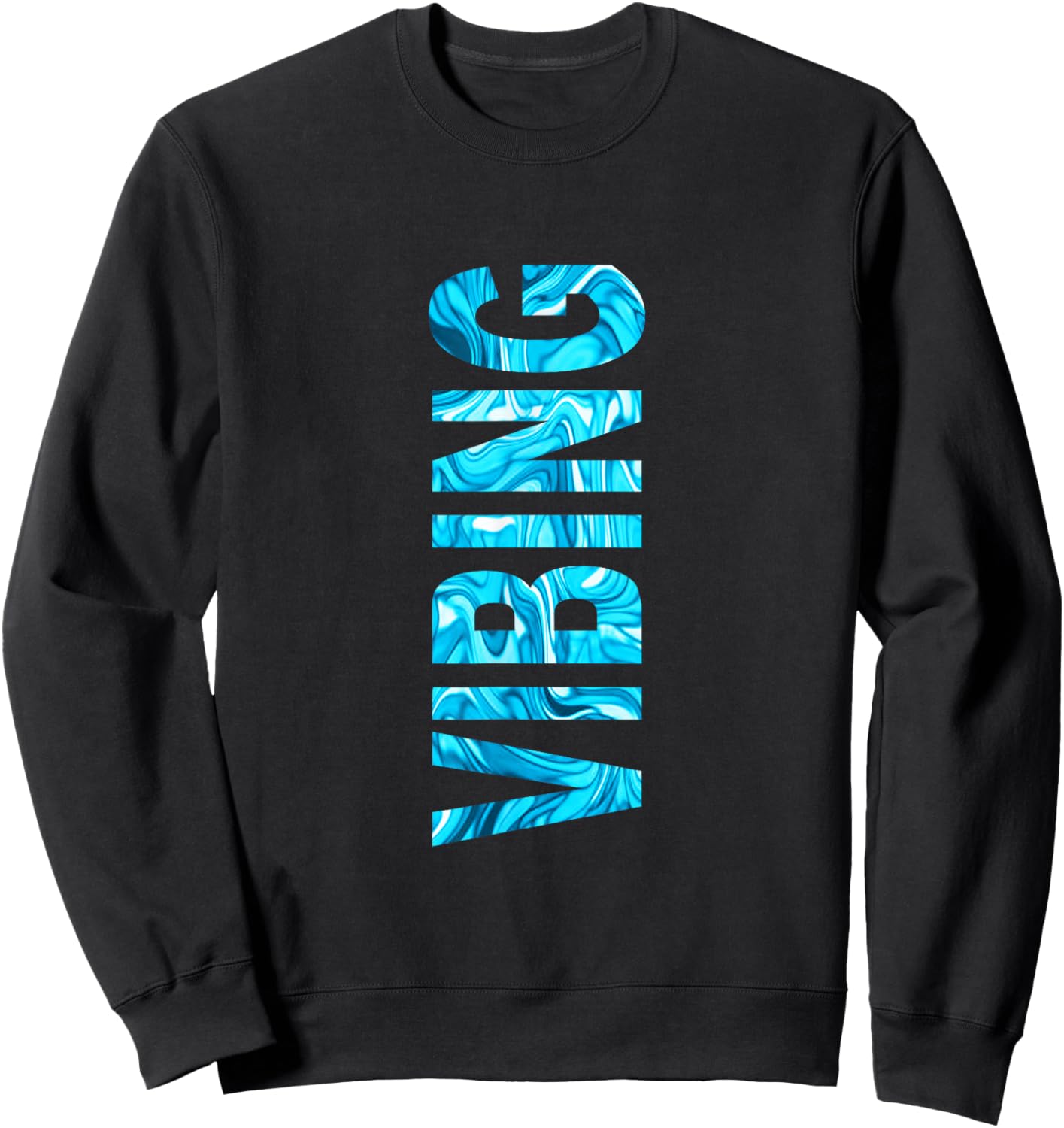 Blue Color Vibing Melted Blue Graphic Sweatshirt - Sweatshirt | Black
