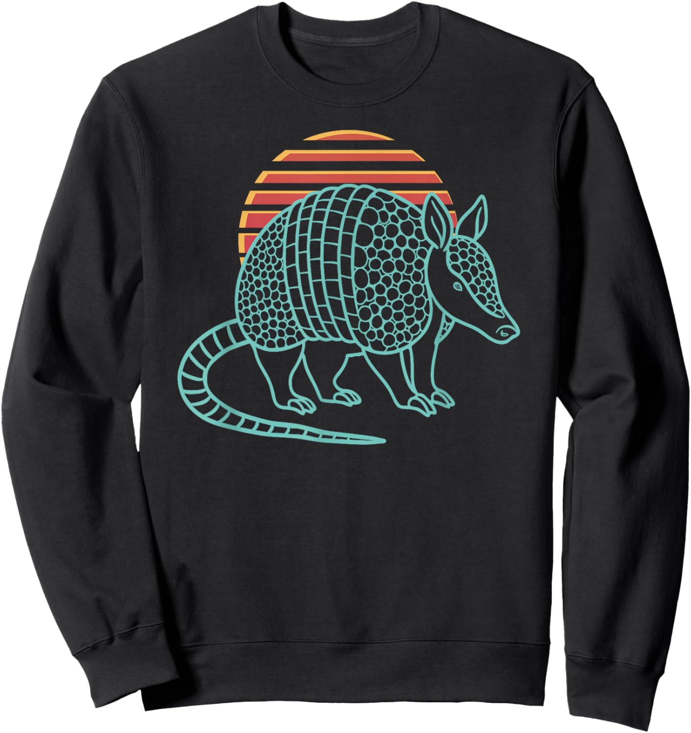 Armadillo Lover Animal Retro Synthwave 80s Sweatshirt - Sweatshirt | Black