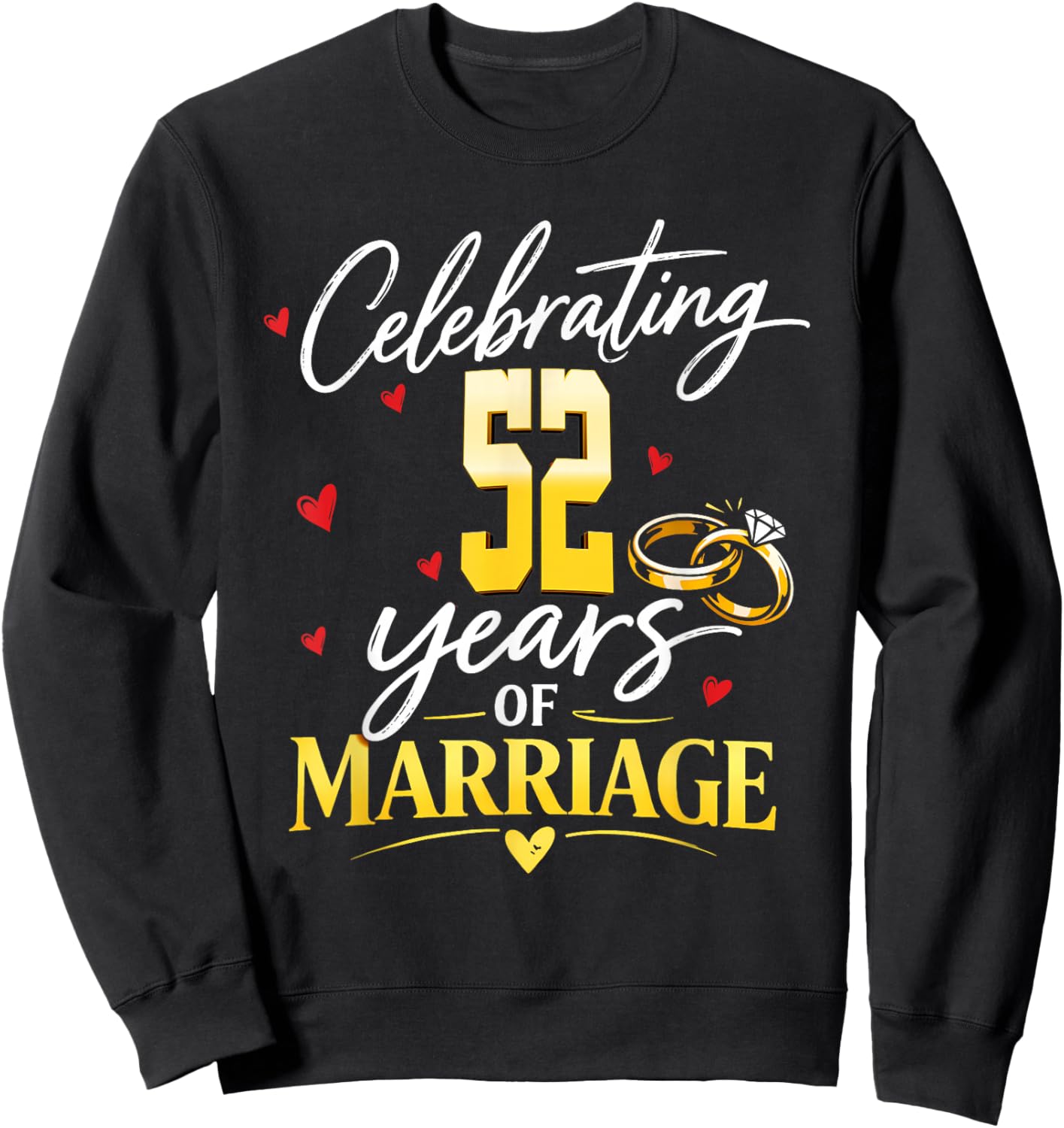 Celerating 1974 52th 52 Years Wedding Anniversary Sweatshirt - Sweatshirt | Black