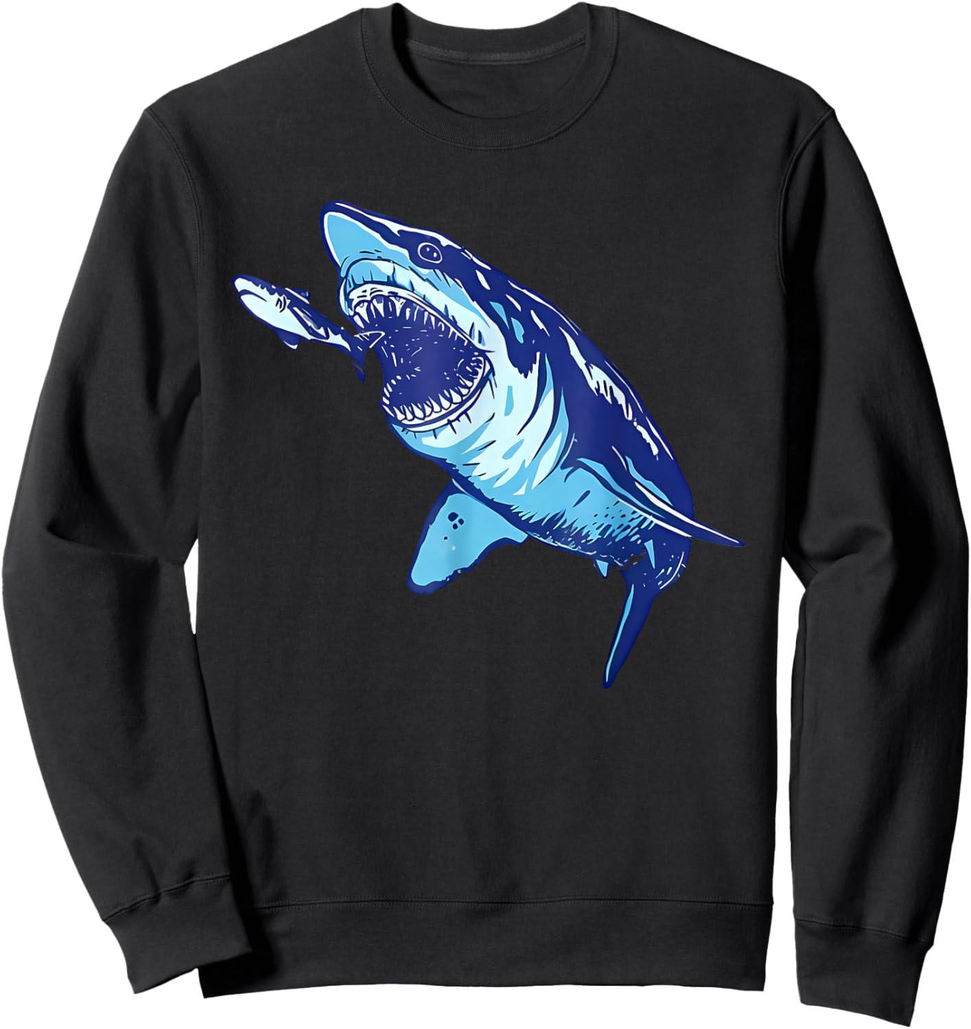 Shark Ocean eat Fish Sweatshirt - Sweatshirt | Black
