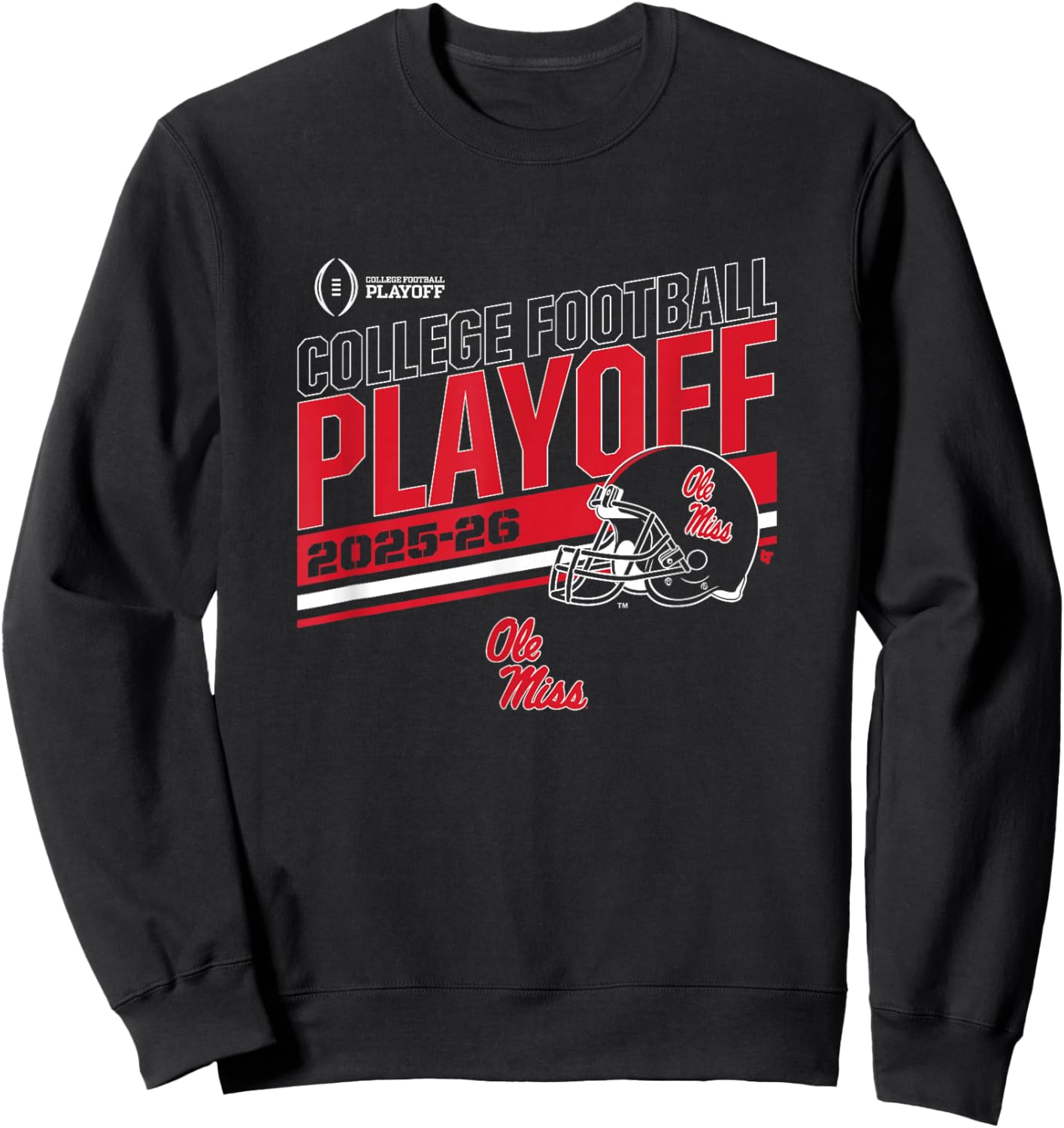 Ole Miss Rebels College Football Playoff Stripe 2025 Sweatshirt - Sweatshirt | Black