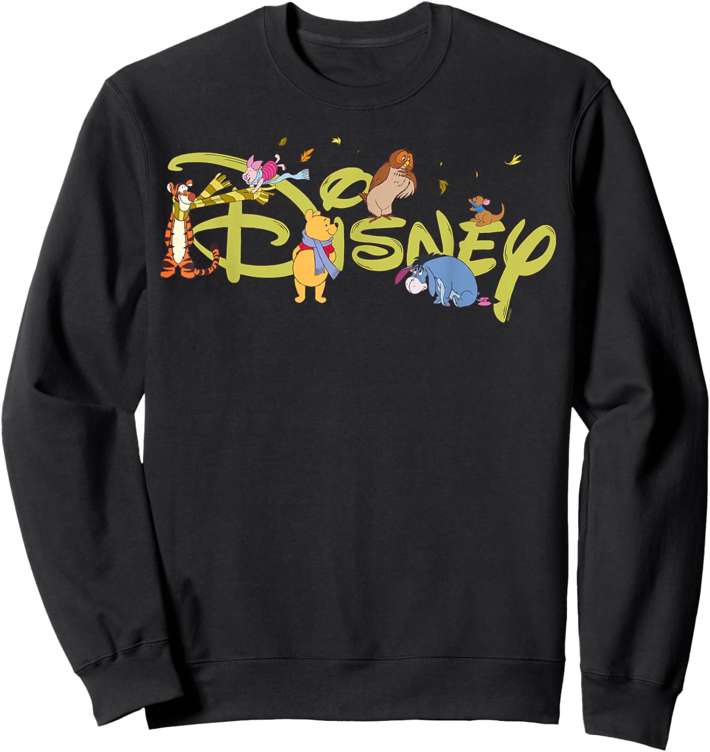 Disney Winnie The Pooh & Friends Script Logo Trip Vacation Sweatshirt - Sweatshirt | Black