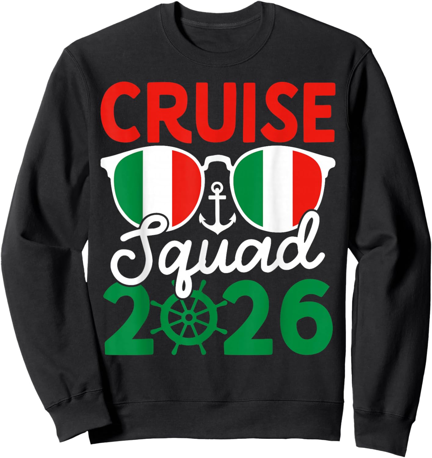 Italy Cruise Squad 2026 Summer Vacation Matching Family Sweatshirt - Sweatshirt | Black