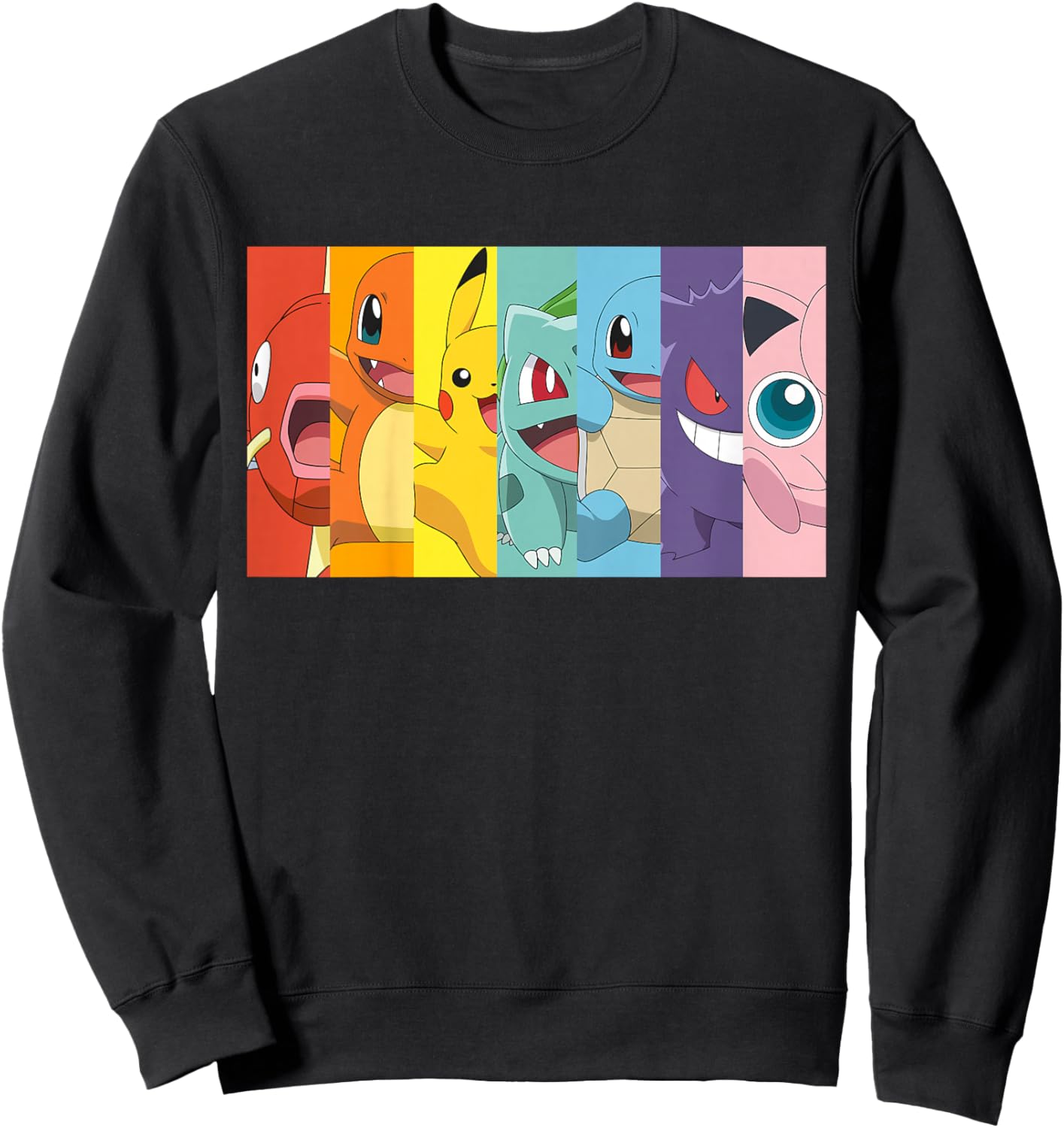 Pokémon Group Shot Poke Portrait Rainbow Sweatshirt - Sweatshirt | Black