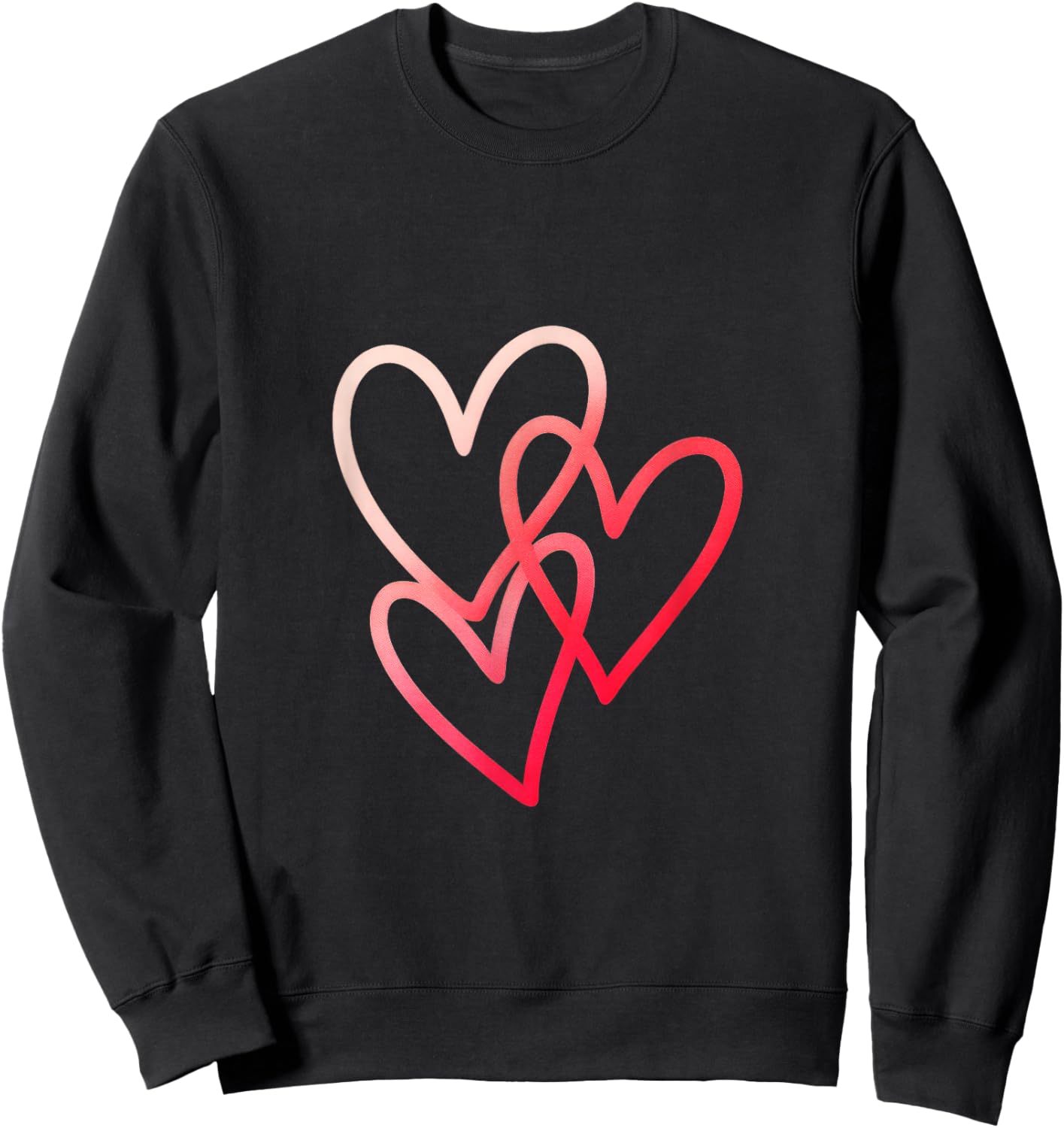 Heart Overlap - Valentines Day Love Design Sweatshirt - Sweatshirt | Black
