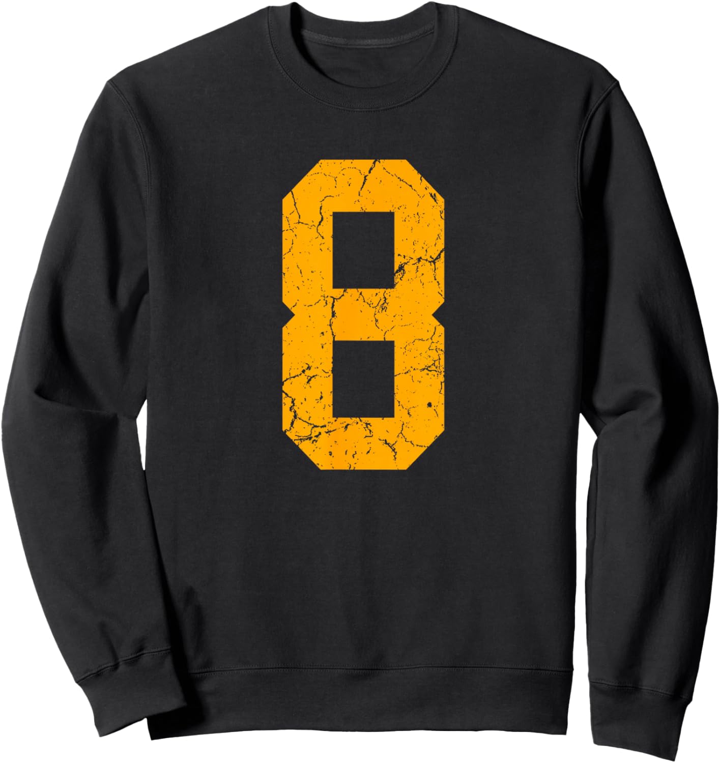 Distressed Orange Number 8 Jersey Player Uniform #8 Sweatshirt - Sweatshirt | Black