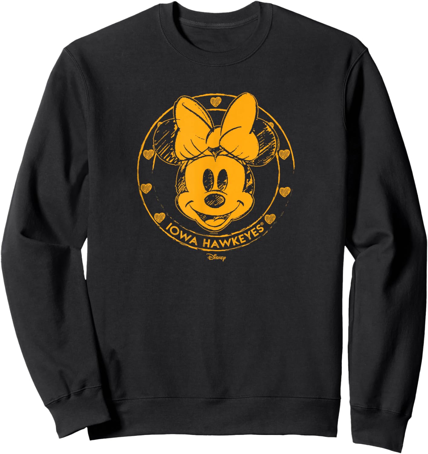 Iowa Hawkeyes Minnie Mouse Sketch Black Officially Licensed Sweatshirt - Sweatshirt | Black