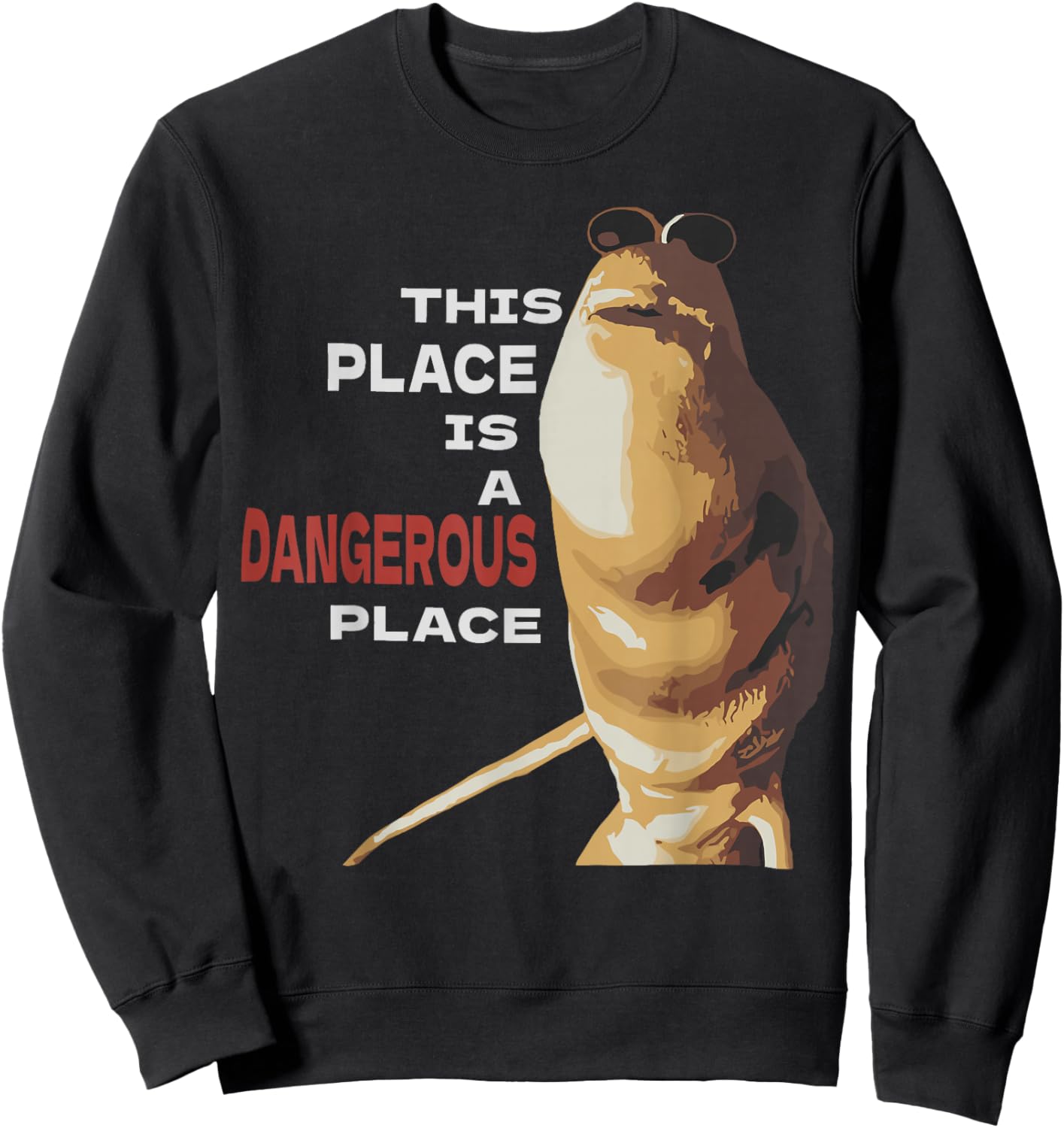 Marcus The Worm Cartoon Character Graphic Art Sweatshirt - Sweatshirt | Black