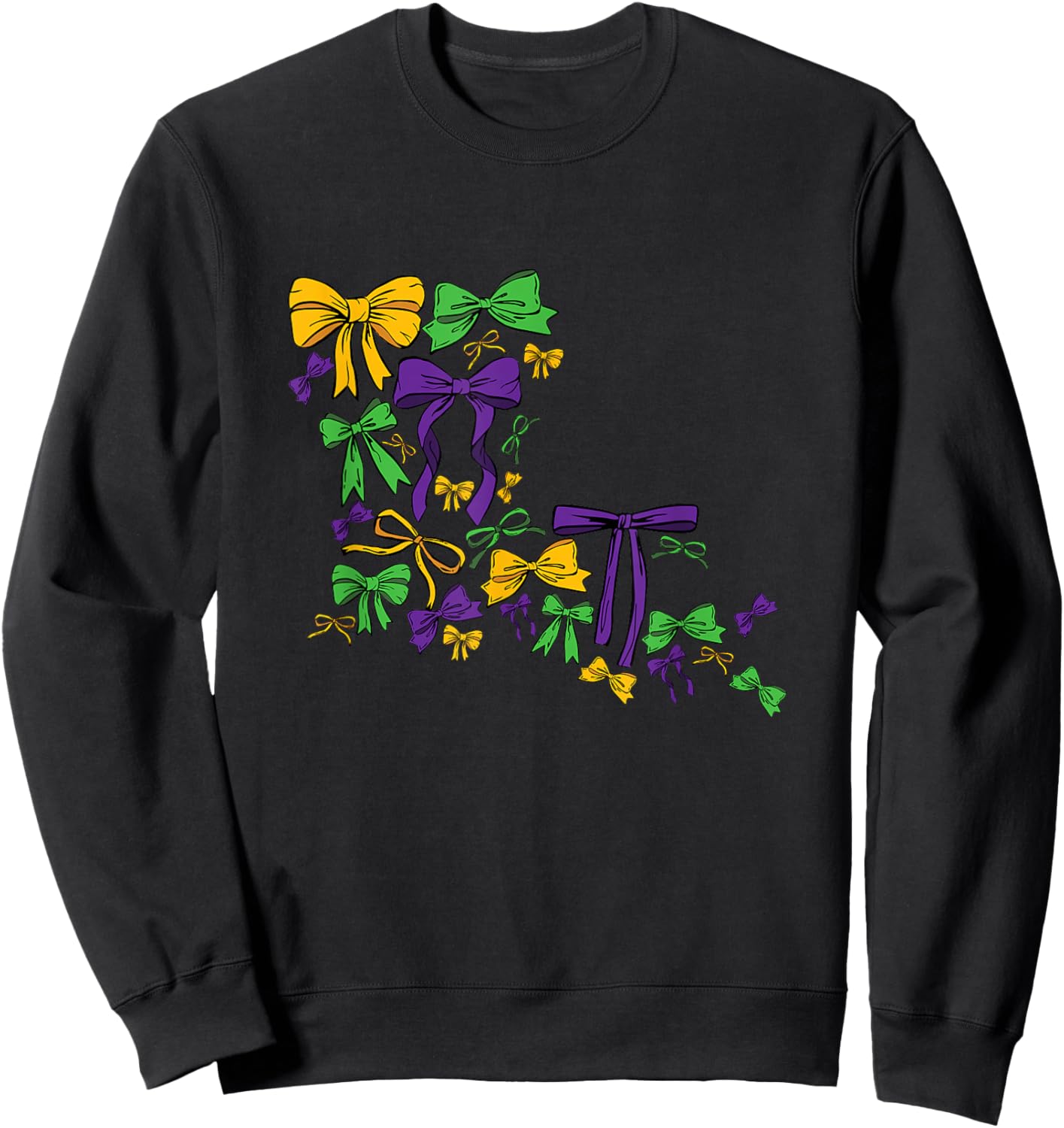 Coquette Mardi Gras New Orleans Louisiana Map Parade Costume Sweatshirt - Sweatshirt | Black