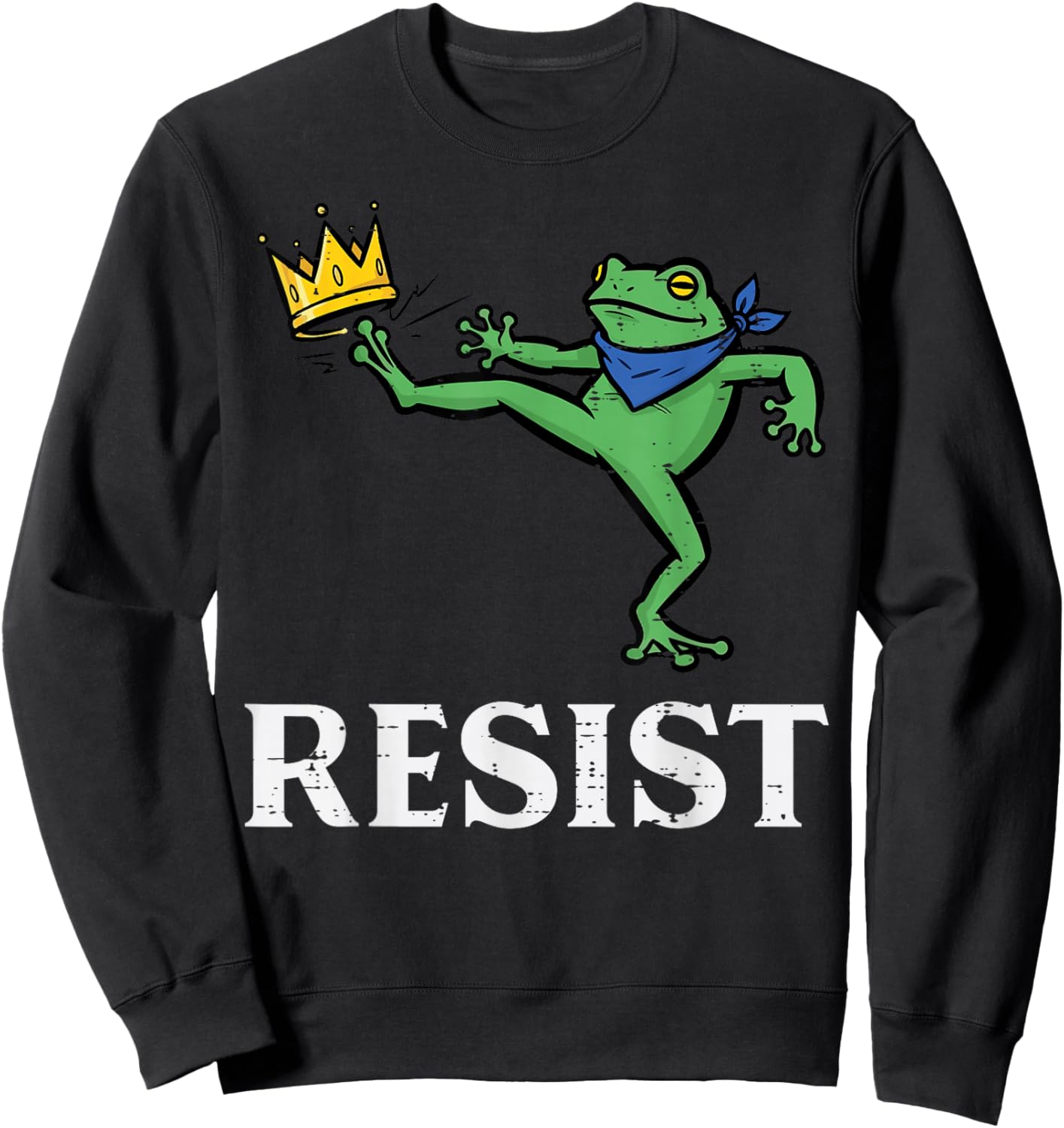 Resist Frog Kick Crown Protest Civil Rights Men Women Kids Sweatshirt - Sweatshirt | Black