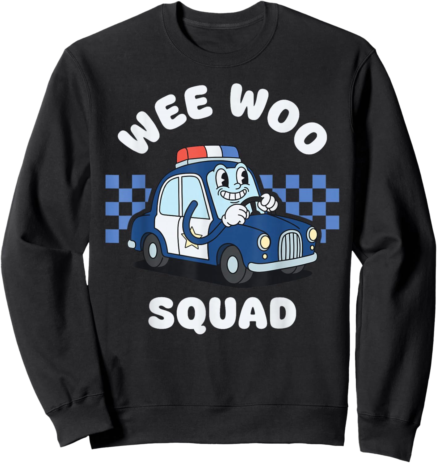 Funny Wee Woo Squad Cute Police Car for Kids Sweatshirt - Sweatshirt | Black
