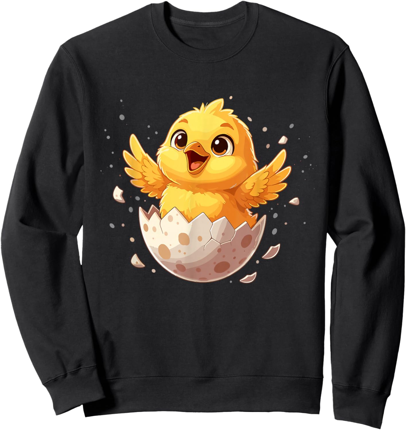 Happy Easter Hatching Chick Cute Spring Egg Sweatshirt - Sweatshirt | Black