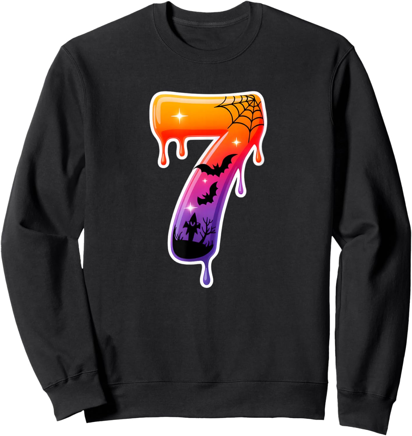 Six Seven 67 6 7 Meme Design Funny Ice Cream Drip Costume Sweatshirt - Sweatshirt | Black