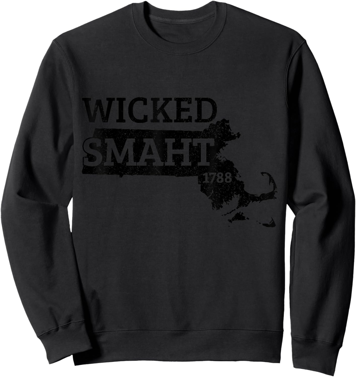 Boston Massachusetts Accent Home State Map Funny Pride Sweatshirt - Sweatshirt | Black