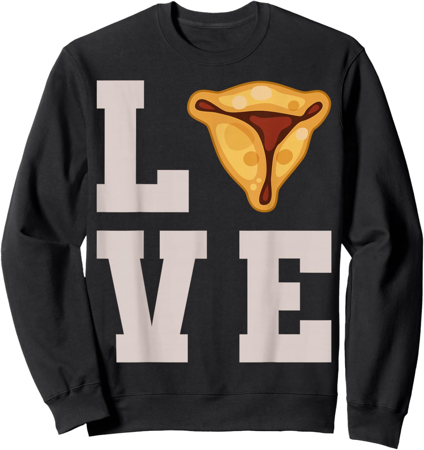 Love Hamantash Hamantaschen Happy Purim PJS Jewish Holidays Sweatshirt - Sweatshirt | Black