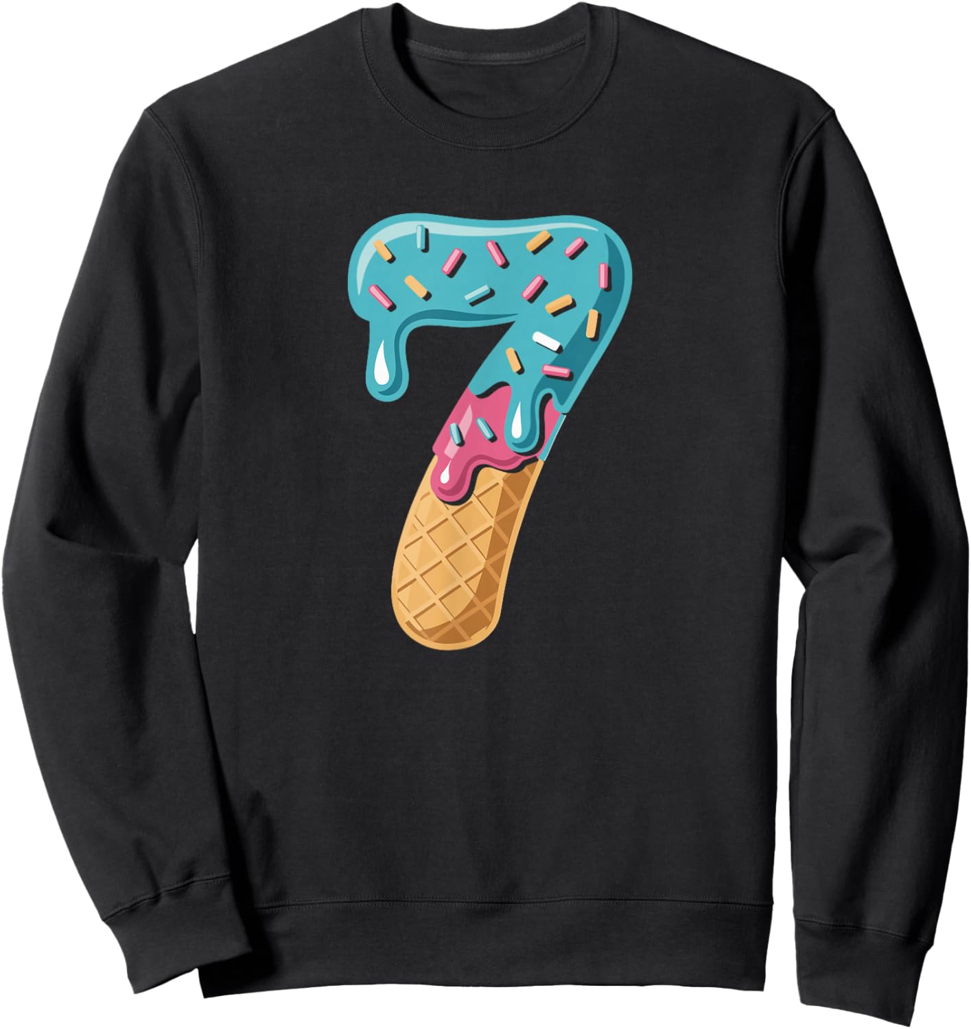 67 Ice Cream Drip Meme Funny Six Seven Matching Partner 2of2 Sweatshirt - Sweatshirt | Black