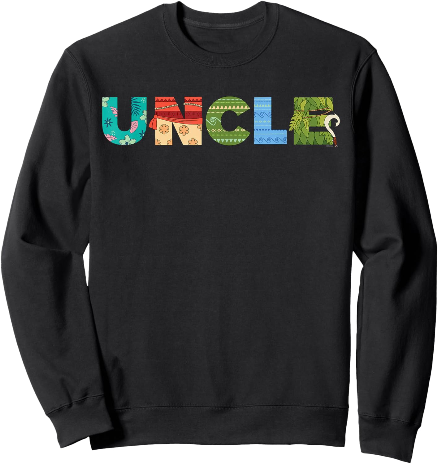 Disney Moana Letters Uncle Birthday Gift Family Disney Trip Sweatshirt - Sweatshirt | Black