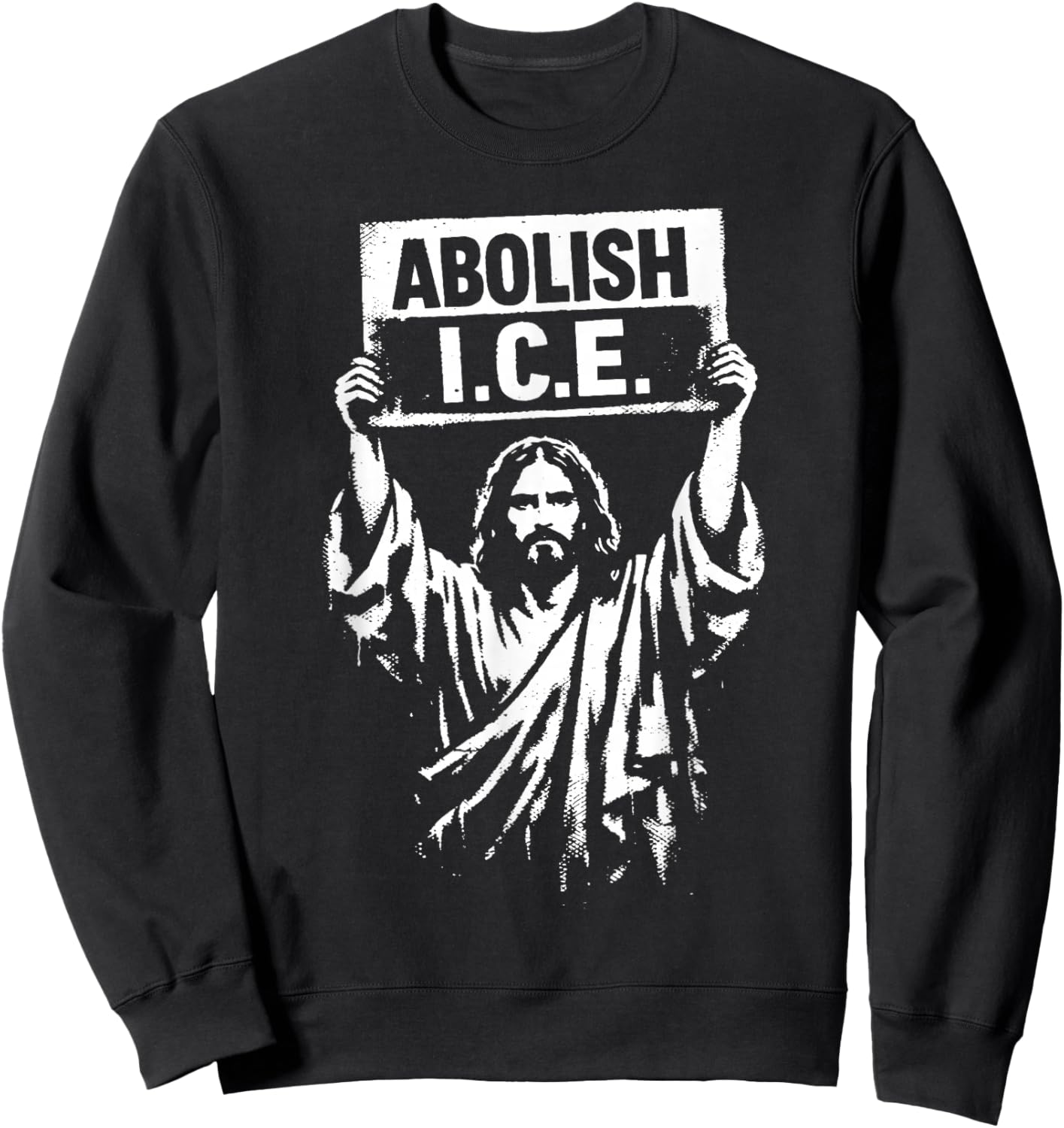 Retro Abolish ICE Jesus ICE Women Sweatshirt - Sweatshirt | Black