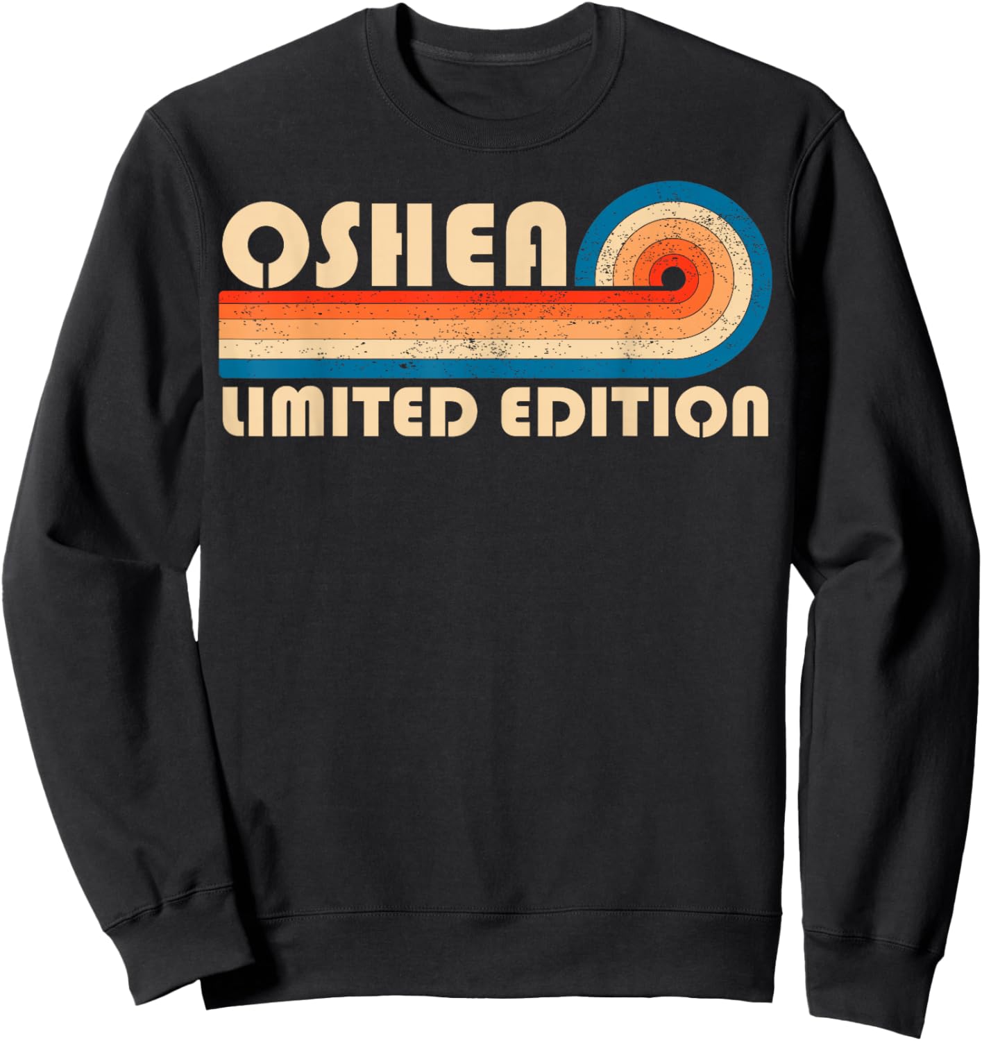 Oshea Retro 70s 80s Sunset Stripe Sweatshirt - Sweatshirt | Black
