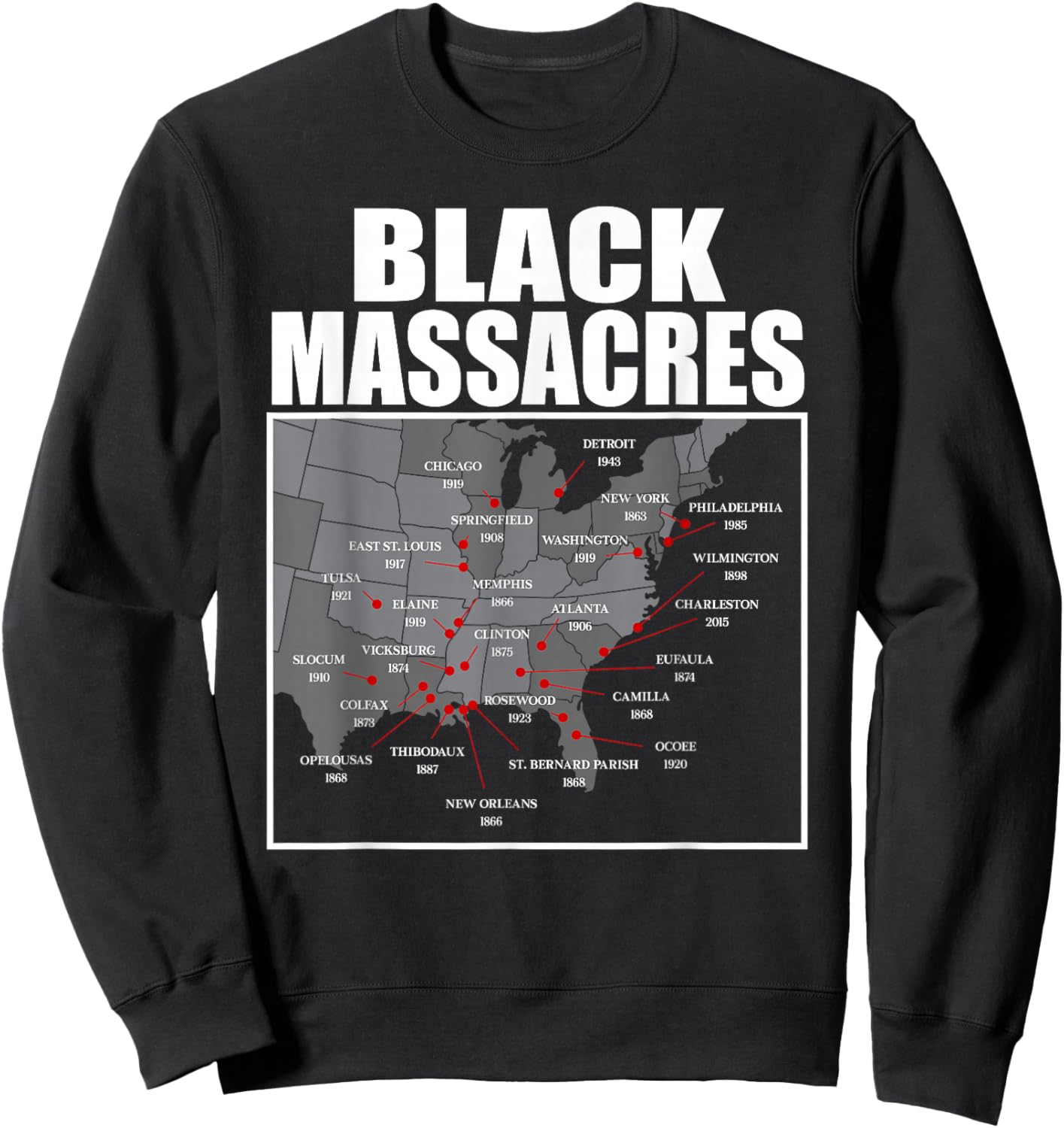 African American History Awareness Map Afro Women Men Sweatshirt - Sweatshirt | Black