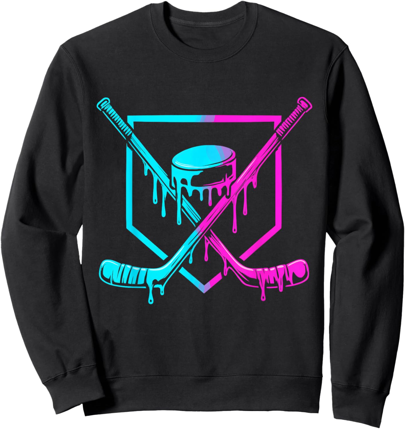 Hockey Drip for Boys Ice Cream Drip Youth Boys Hockey Kids Sweatshirt - Sweatshirt | Black