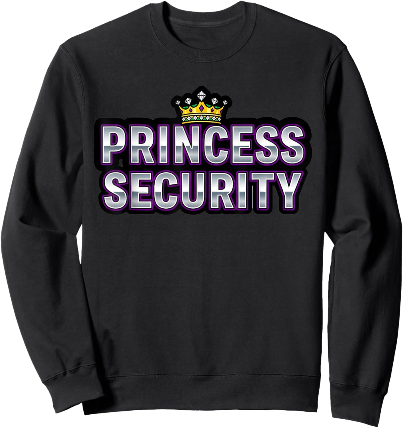 Princess Security Birthday Girls Cute Royal Matching Sweatshirt - Sweatshirt | Black