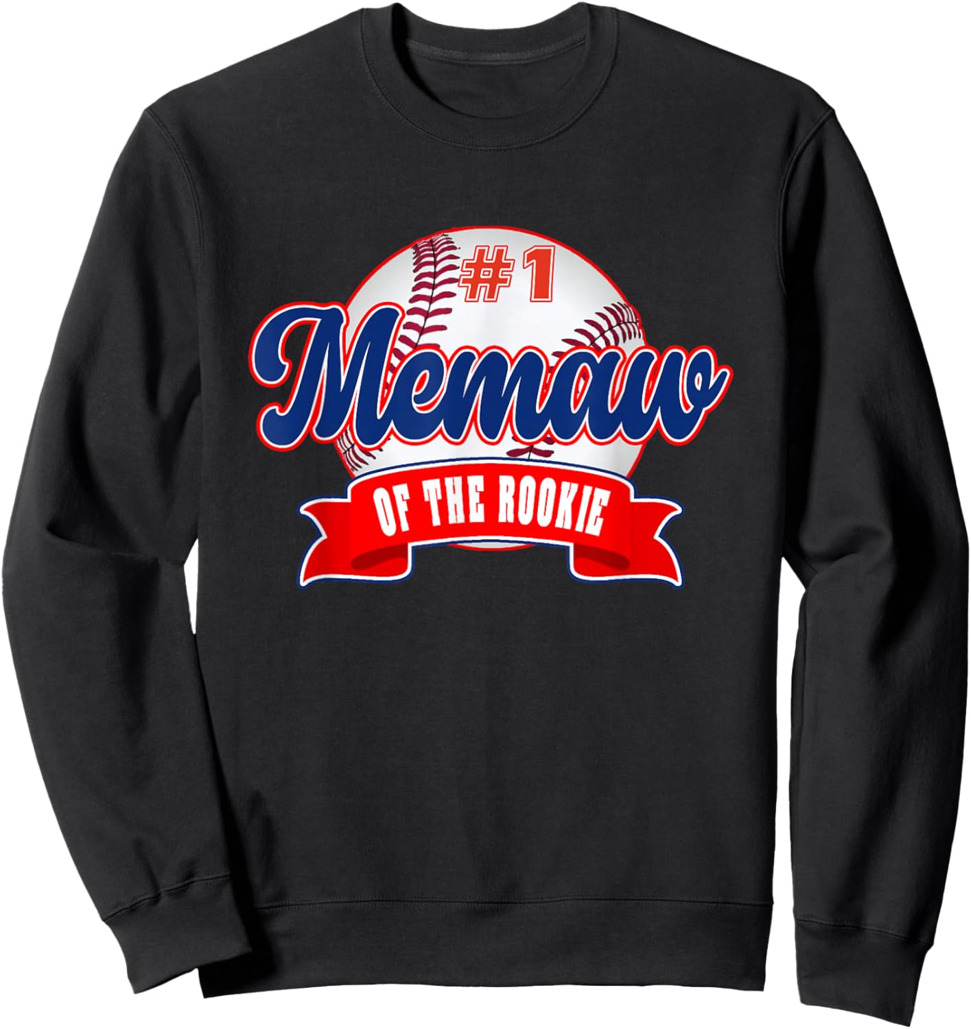 Memaw Rookie of Year 1st Birthday Baseball Theme Matching Sweatshirt - Sweatshirt | Black