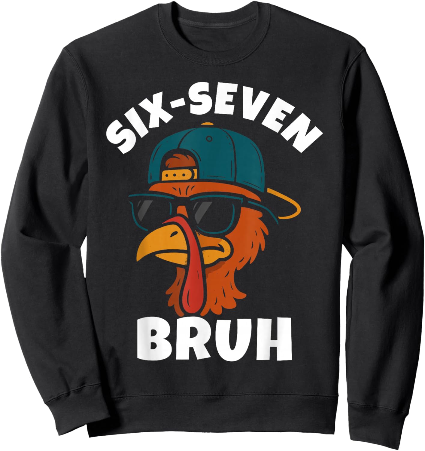 67 Thanksgiving Meme Funny Six Seven Bruh Turkey Boys Kids Sweatshirt - Sweatshirt | Black
