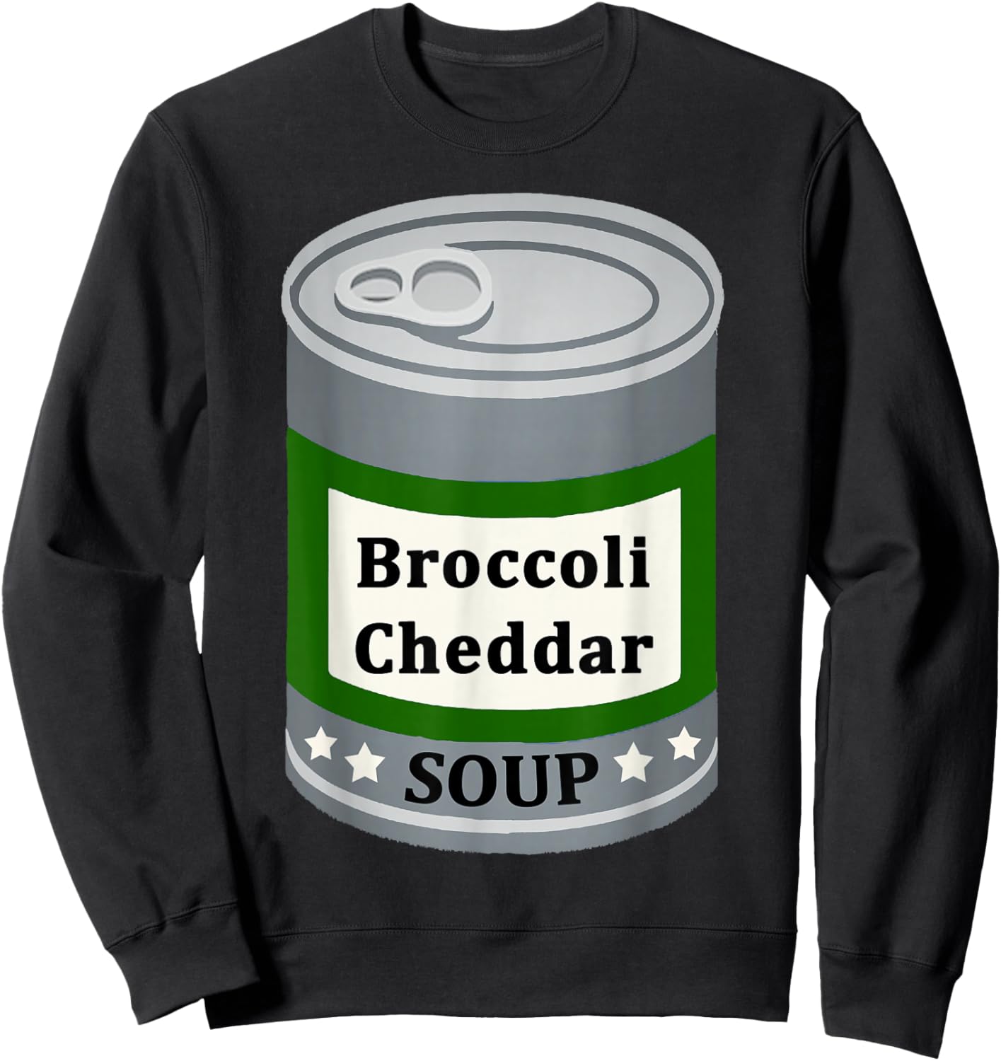 Broccoli Cheddar Canned Soup Fun Easy Lazy Halloween Costume Sweatshirt - Sweatshirt | Black