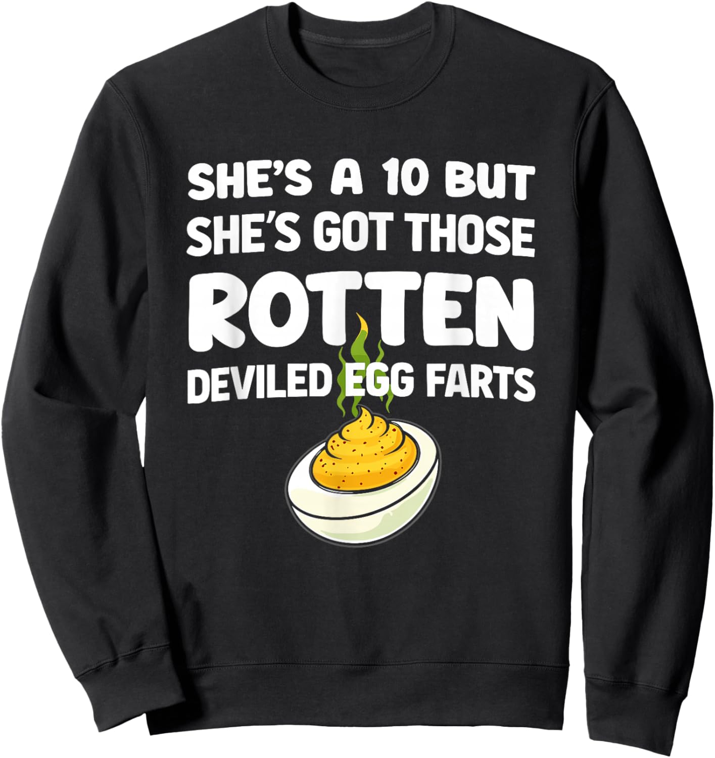 Funny Deviled Egg Fart Sweatshirt - Sweatshirt | Black