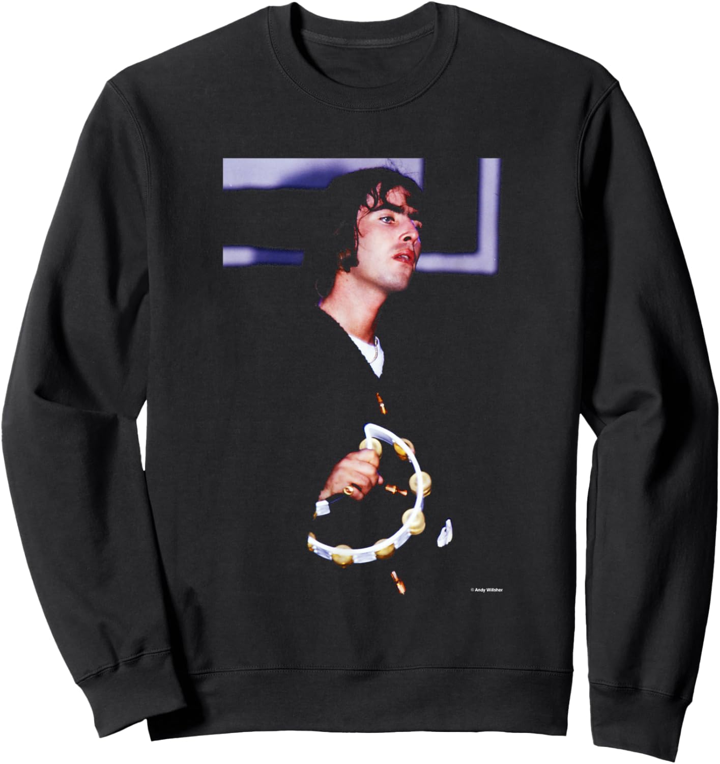 Liam Gallagher Oasis Live Tambourine by Andy Willsher Sweatshirt - Sweatshirt | Black