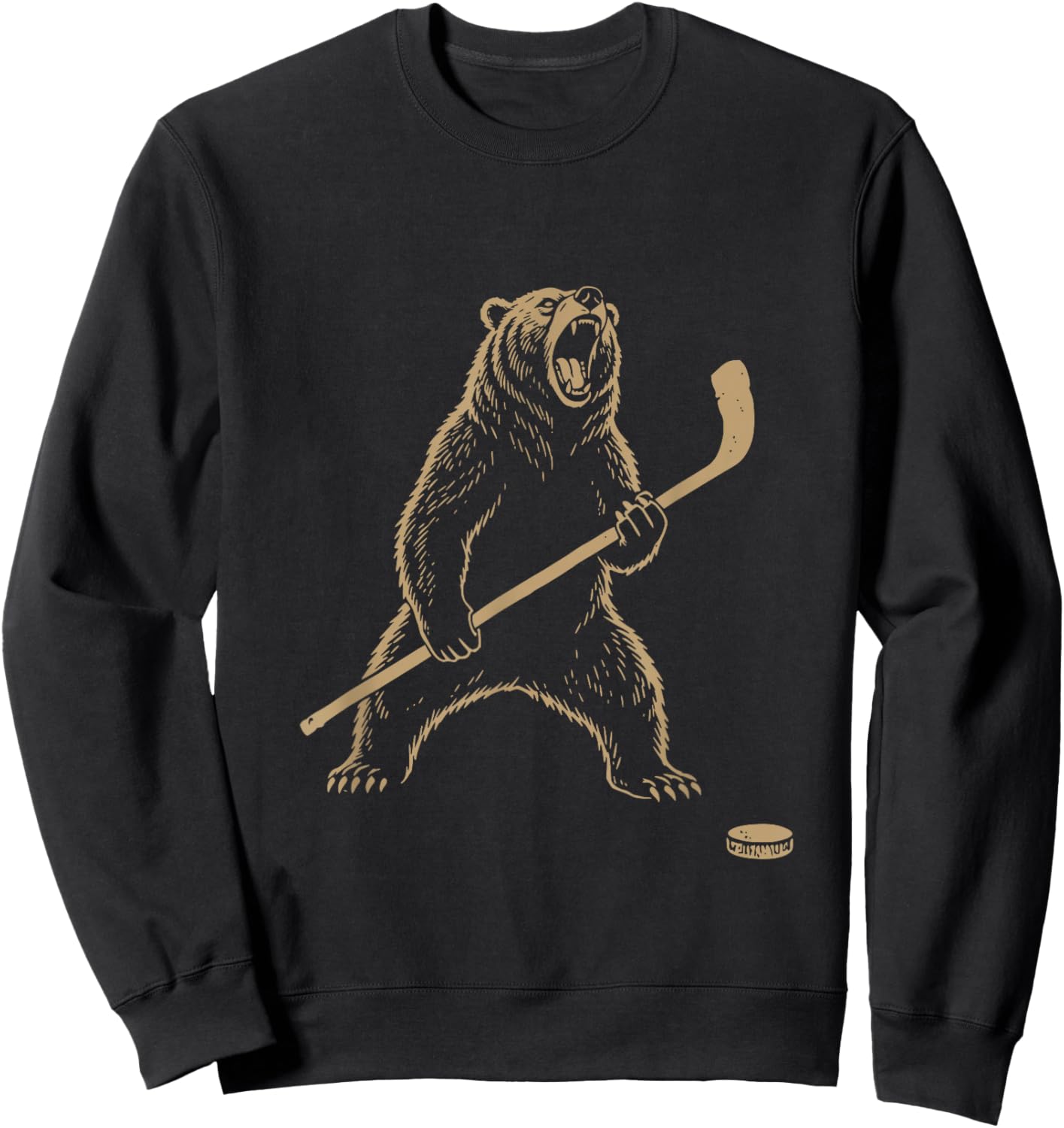 Funny Polar Bear Playing Ice Hockey Sports Lover Player Sweatshirt - Sweatshirt | Black