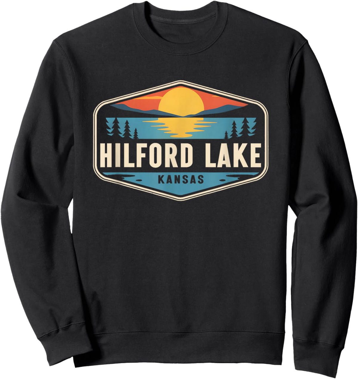 Milford Lake Kansas Outdoors Vintage Sweatshirt - Sweatshirt | Black