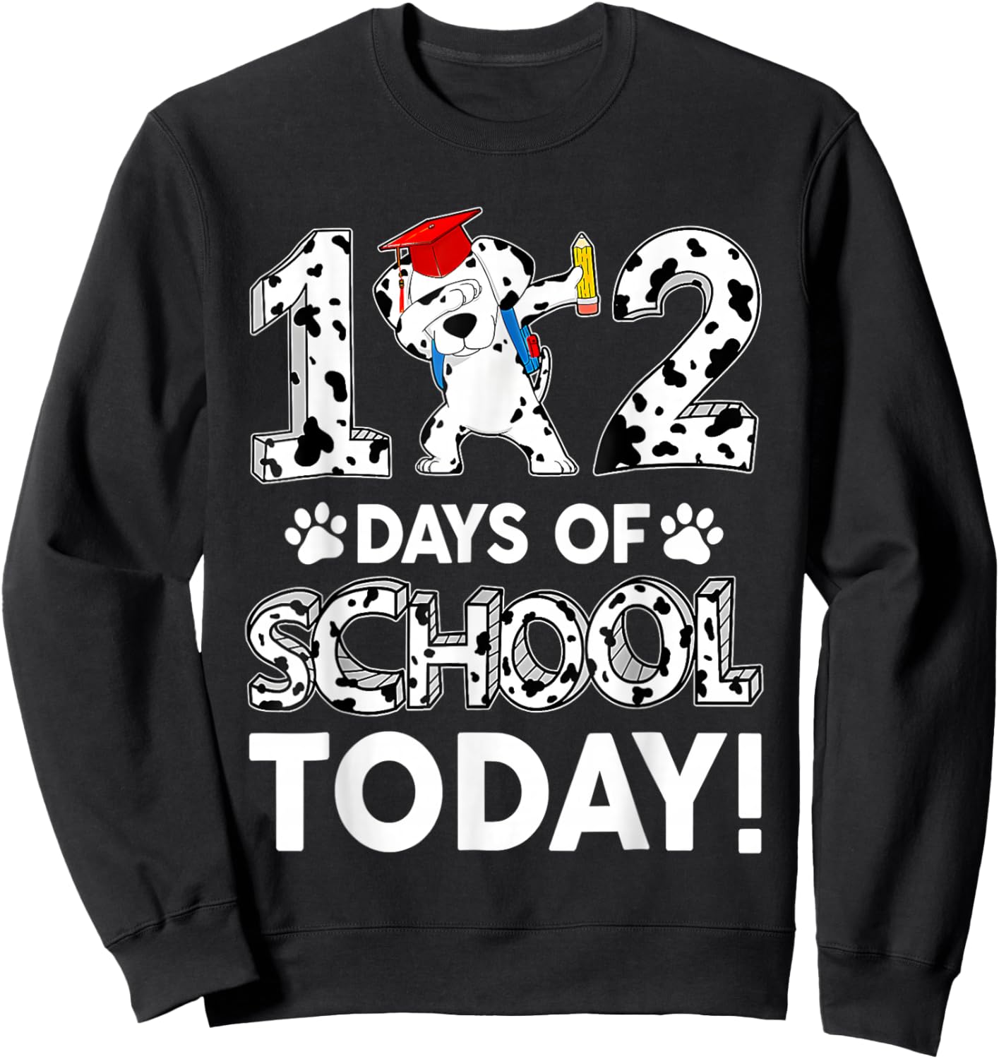 Happy 102 Days School 100 Days Cute Dog Lover Teacher Kids Sweatshirt - Sweatshirt | Black