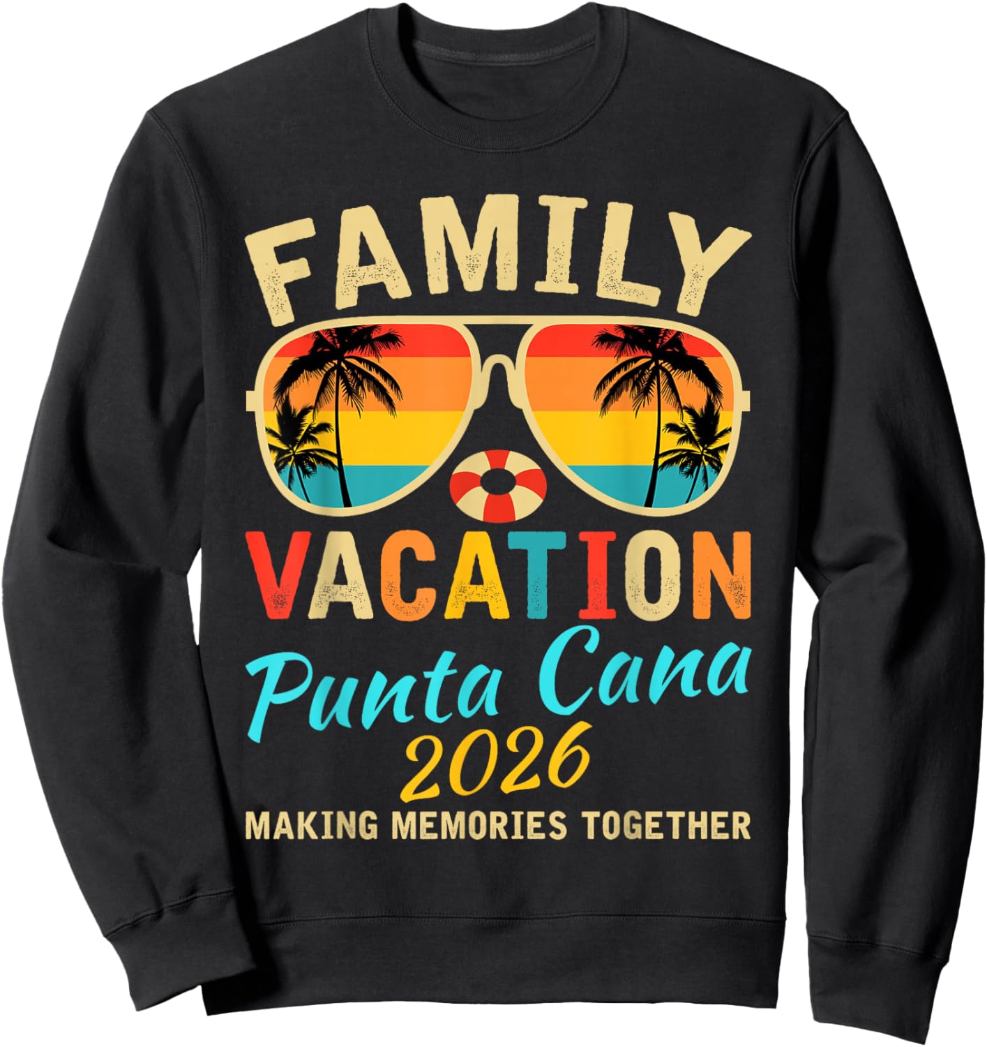 Family Punta Cana Vacation 2026 Summer Vacation Matching Sweatshirt - Sweatshirt | Black