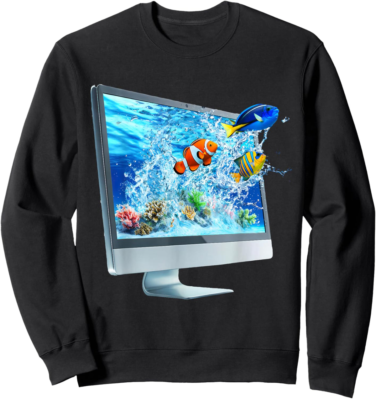 Frutiger Aero Fish Sweatshirt - Sweatshirt | Black