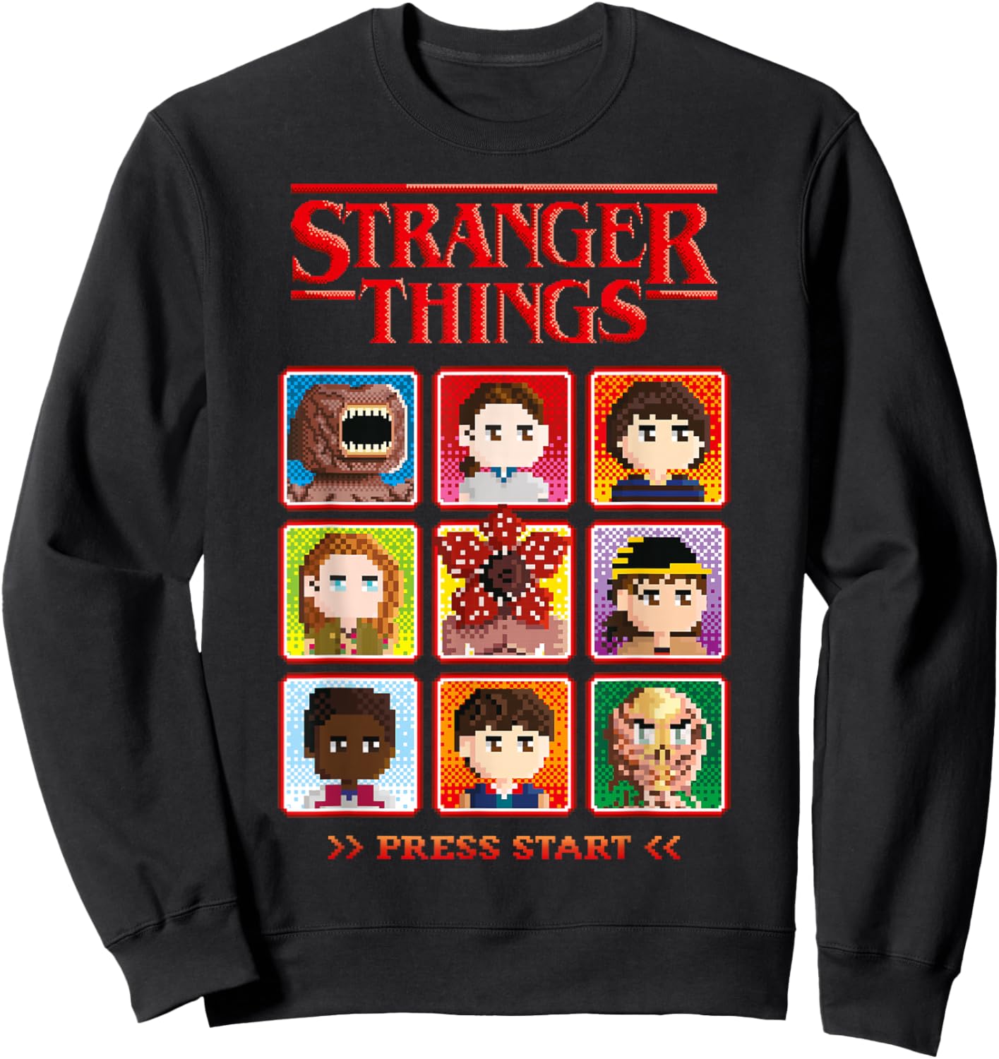 Stranger Things Season 5 Retro Video Game Character Select Sweatshirt - Sweatshirt | Black