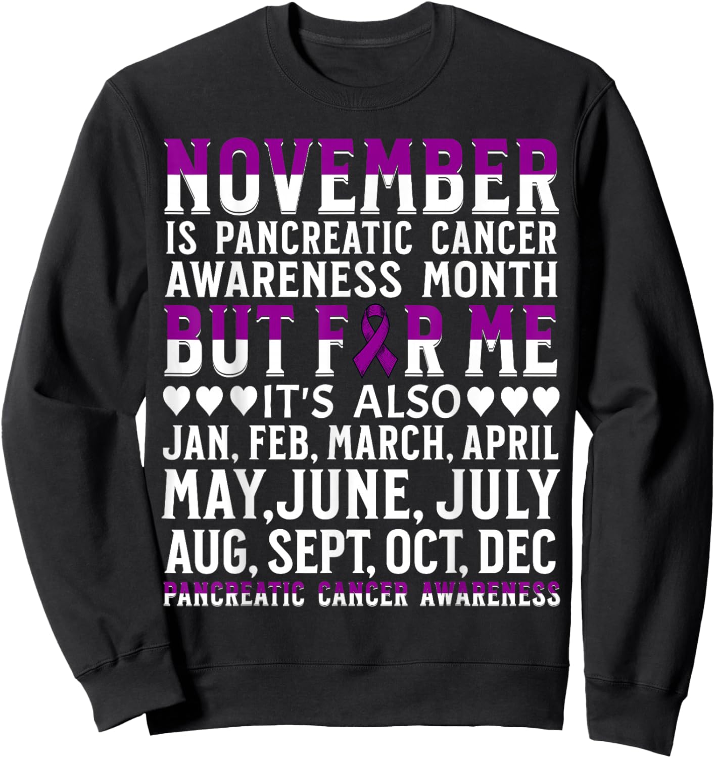 Support Squad Pancreatic Cancer Awareness Products Gifts Sweatshirt - Sweatshirt | Black