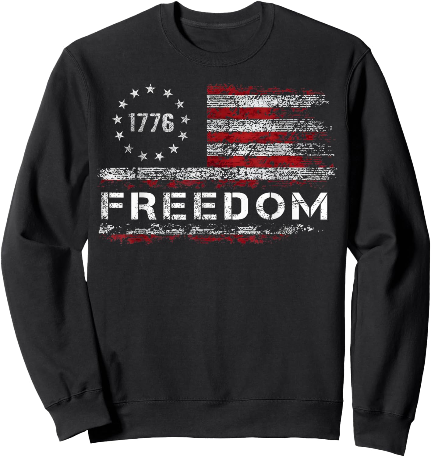Freedom Vintage America Flag Sweatshirt - Sweatshirt | Black