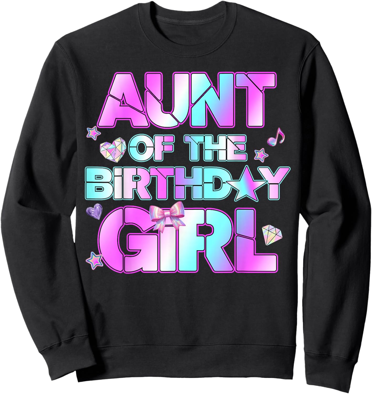Aunt The Birthday Girl Kpop Family Birthday Party Girls Sweatshirt - Sweatshirt | Black
