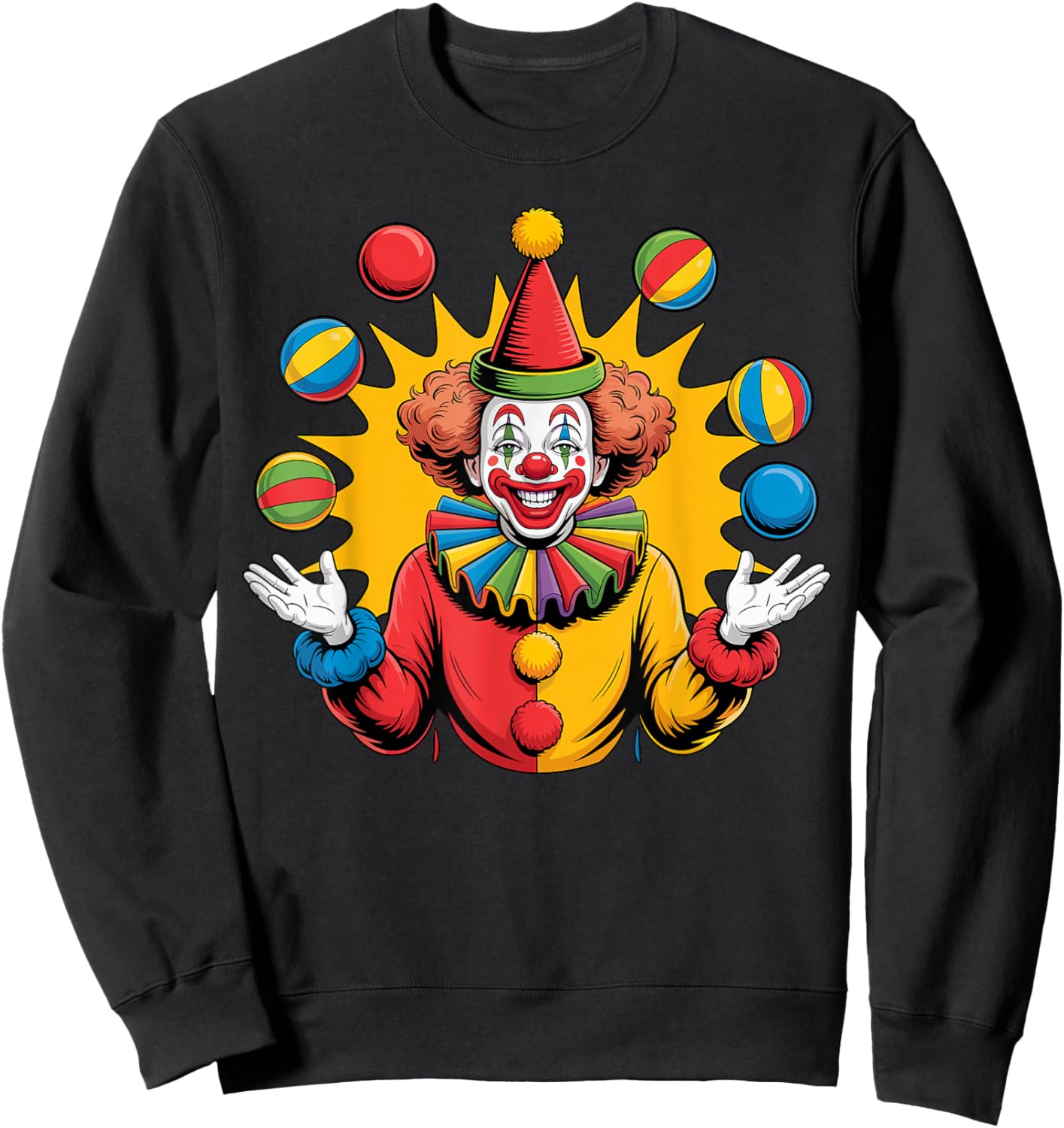 Clown Juggling Circus Sweatshirt - Sweatshirt | Black