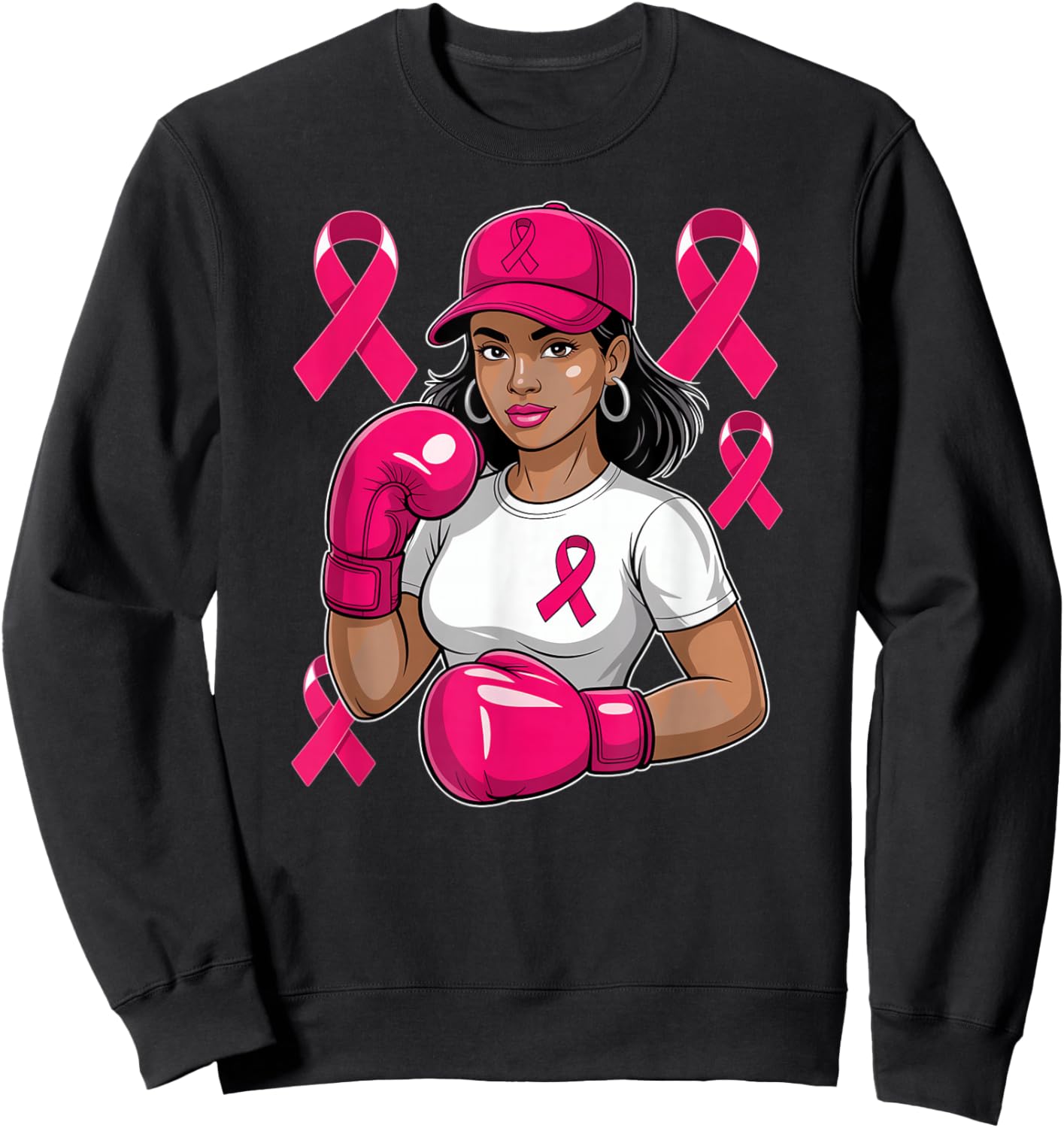 Breast Cancer Awareness Fighter Sweatshirt - Sweatshirt | Black