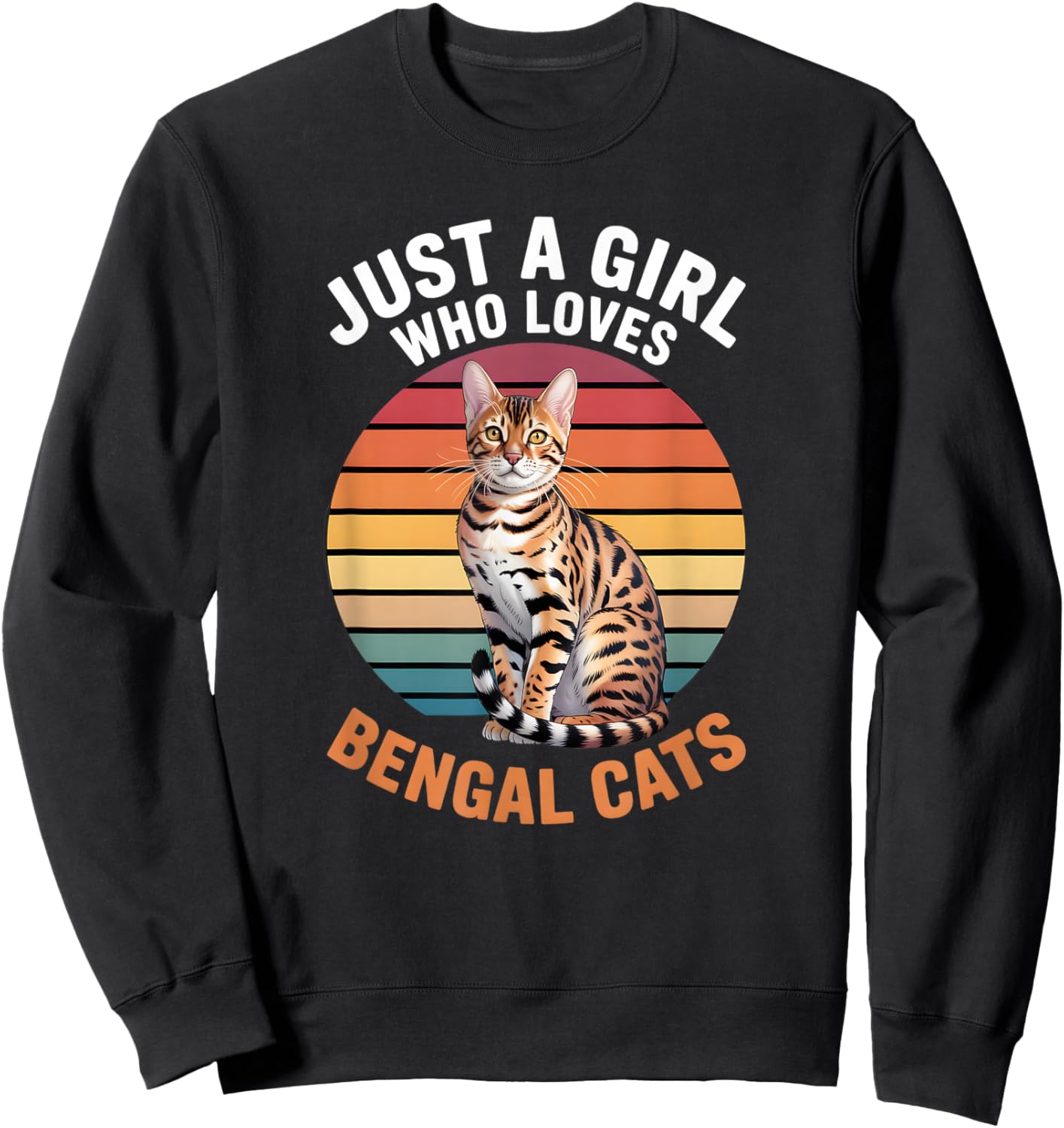 Girls Bengal Cat Sweatshirt - Sweatshirt | Black