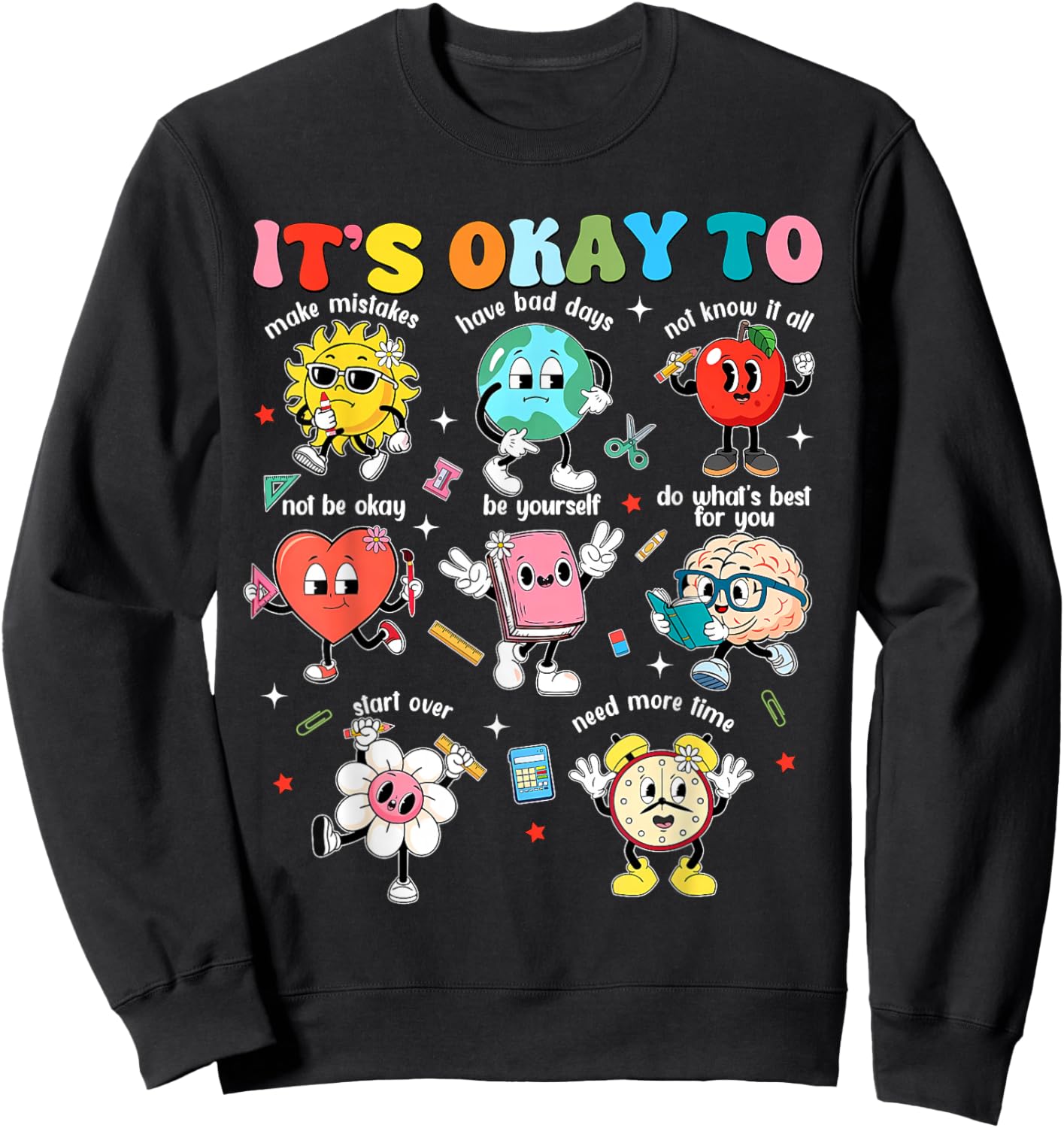Cute Funny It's Okay to Be Different Neurodiversity Autism Sweatshirt - Sweatshirt | Black