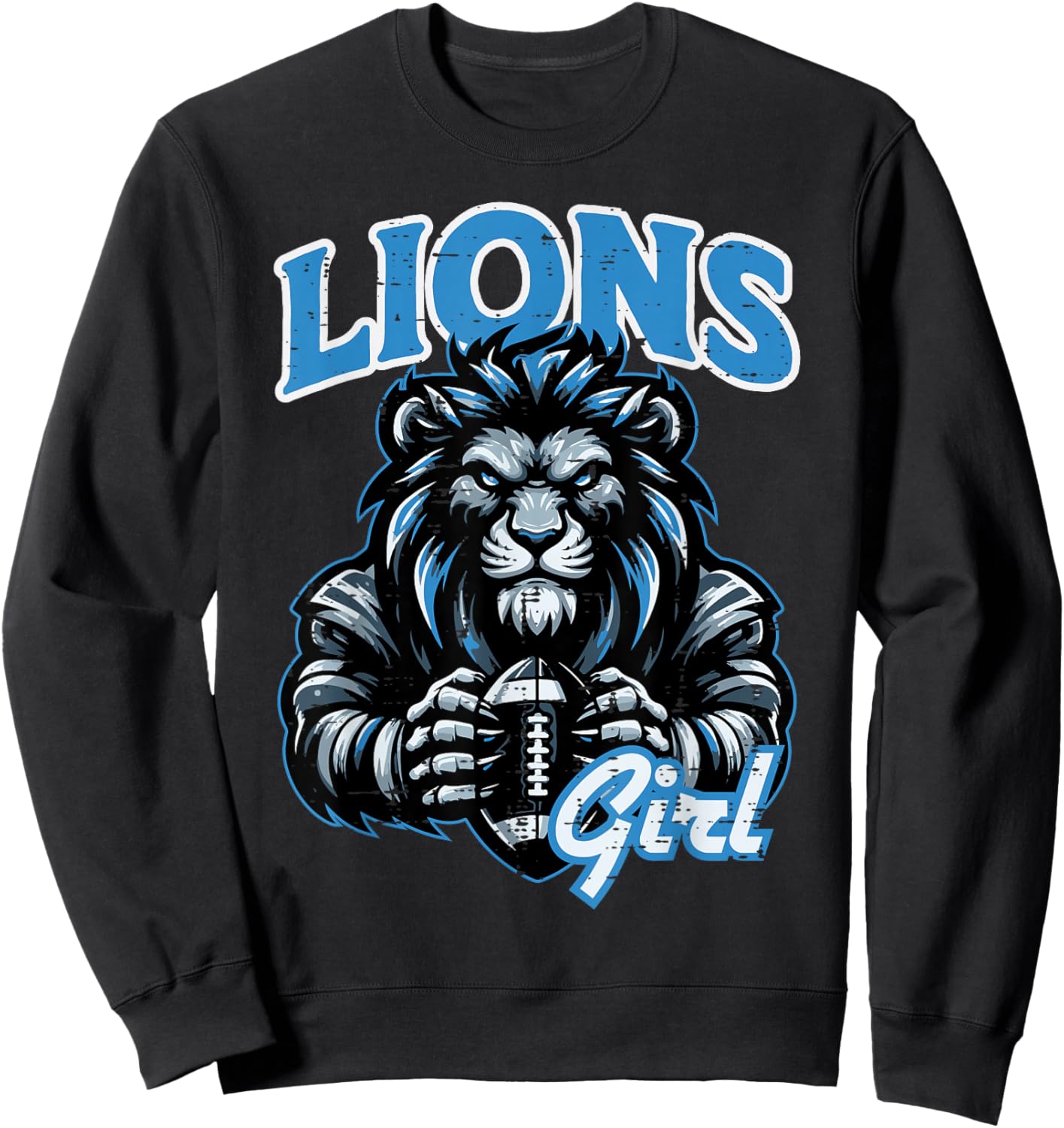 Lion Girl Women Kids Boys Girls Youth Men Teen Sweatshirt - Sweatshirt | Black