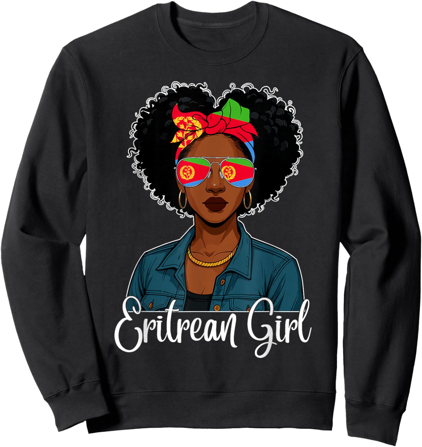 Eritrean Girl Black History Month Eritrea Flag Pride Girls Sweatshirt - Sweatshirt | Black