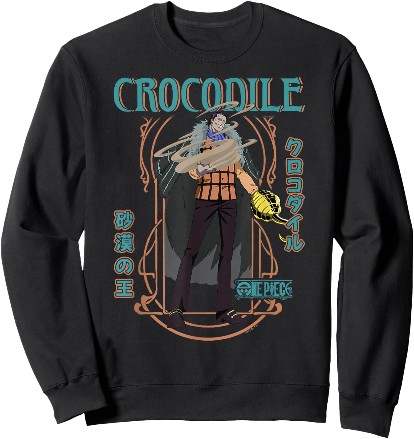 One Piece Anime Crocodile Desert King Warlord of The Sea Sweatshirt - Sweatshirt | Black