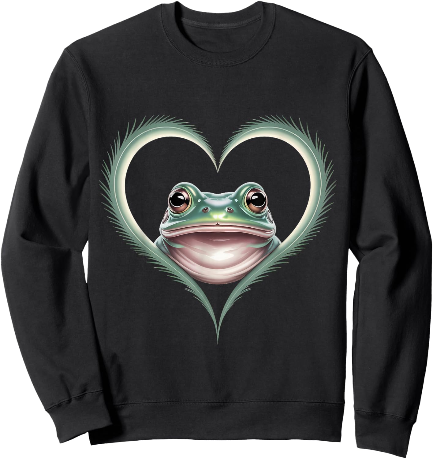 Frog Heart Forest Toad Lover Amphibian Animal Funny Frog Sweatshirt - Sweatshirt | Black