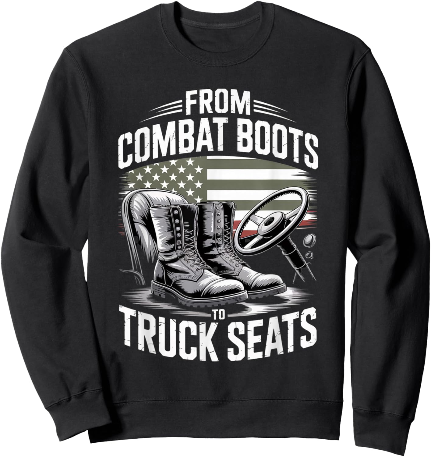 Truck Driver 18 Wheeler Semi Truck Sweatshirt - Sweatshirt | Black